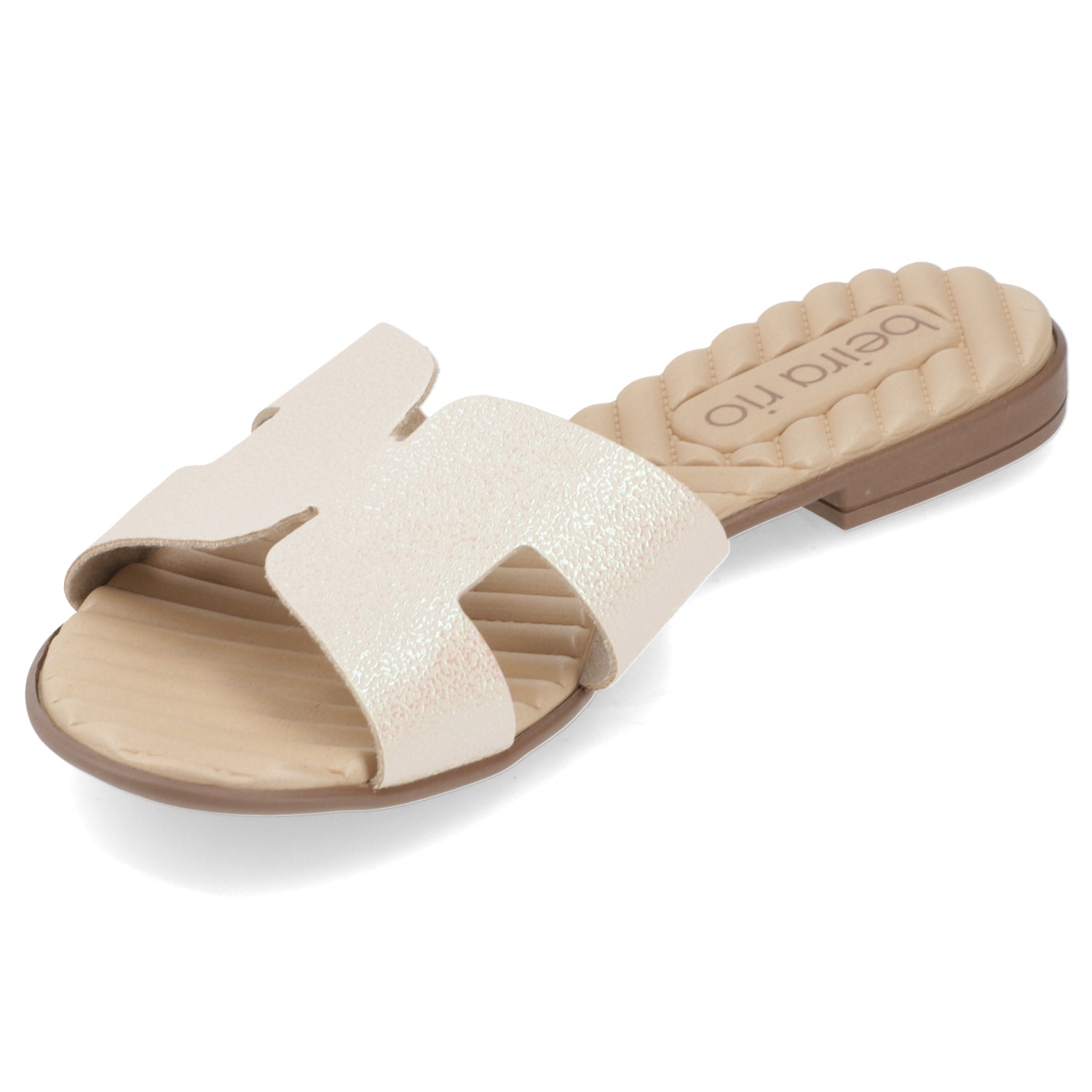 Sandalia Crema Beira Rio Textil Glitter 35 / Crema