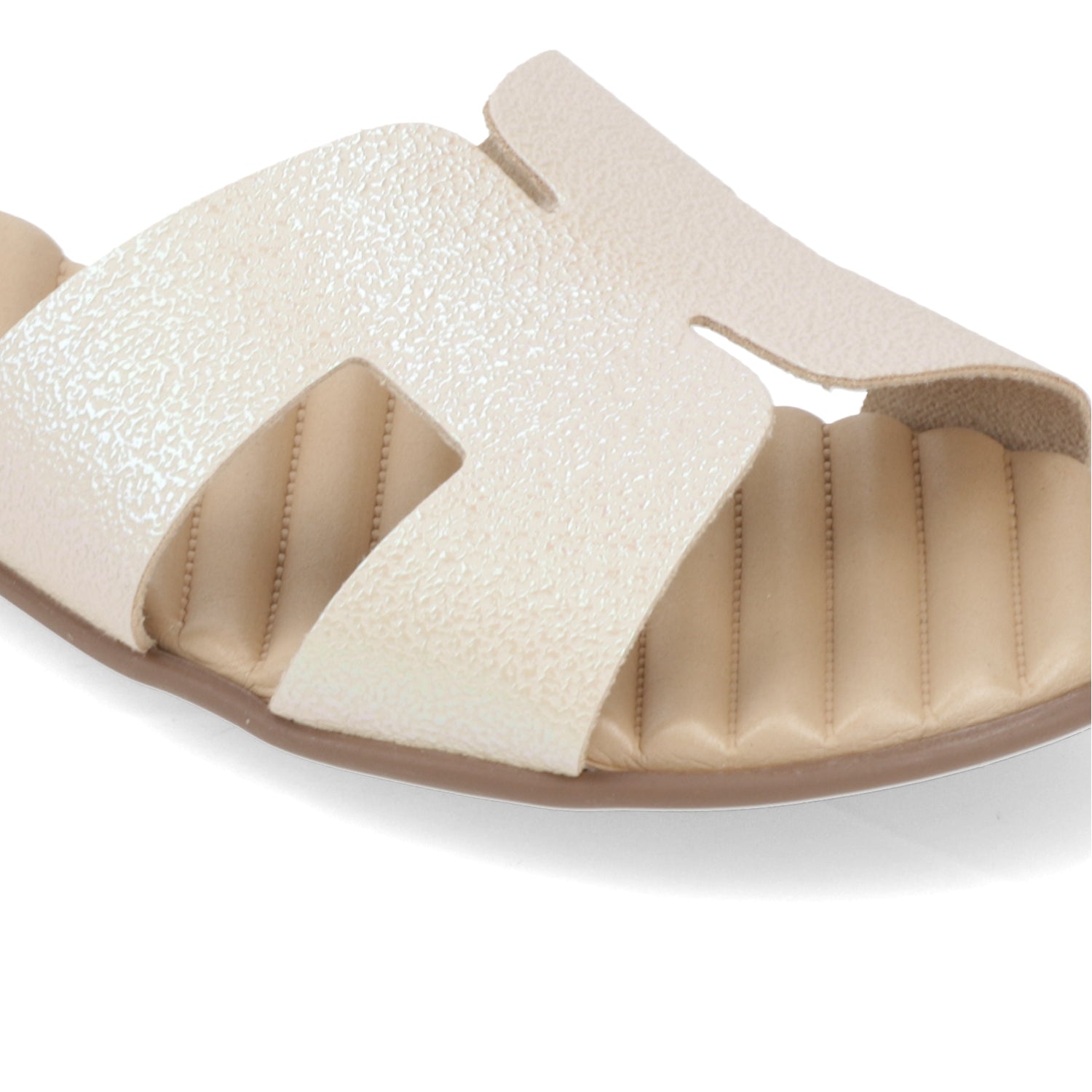 Sandalia Crema Beira Rio Textil Glitter 35 / Crema