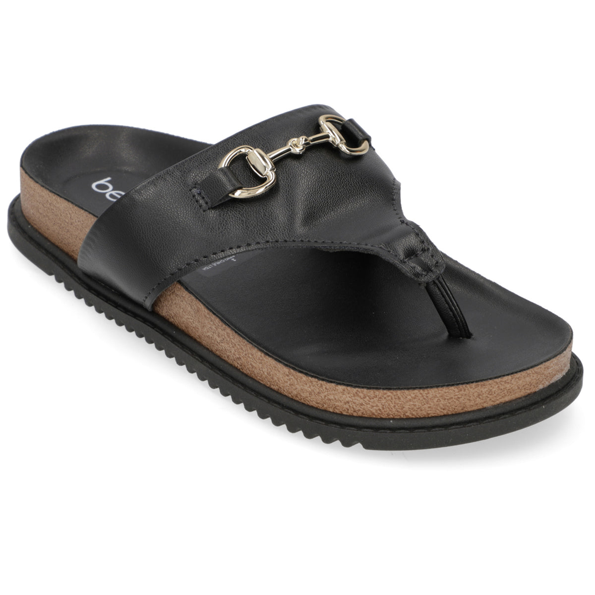 Sandalia Plana Negra Beira Rio