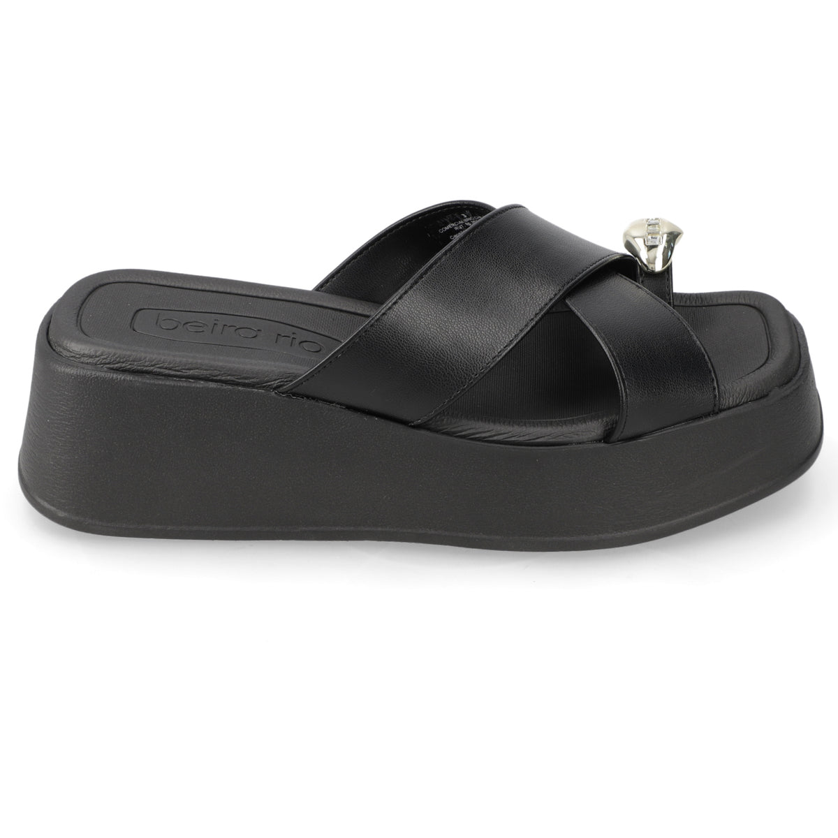 Sandalia Plataforma Negro Beira Rio Ecocuero 35 / Negro