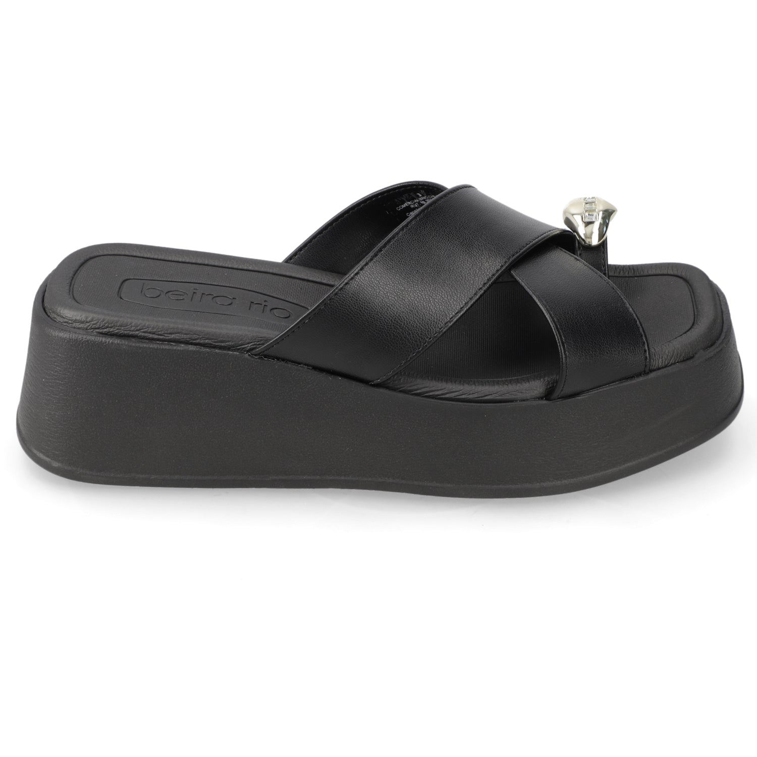 Sandalia Plataforma Negro Beira Rio Ecocuero 35 / Negro