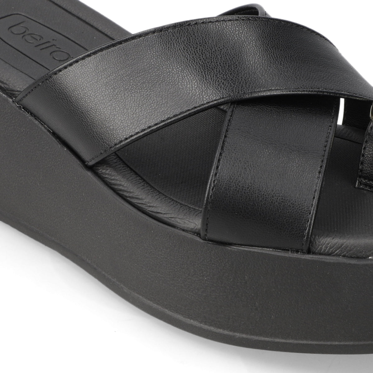 Sandalia Plataforma Negro Beira Rio Ecocuero 35 / Negro