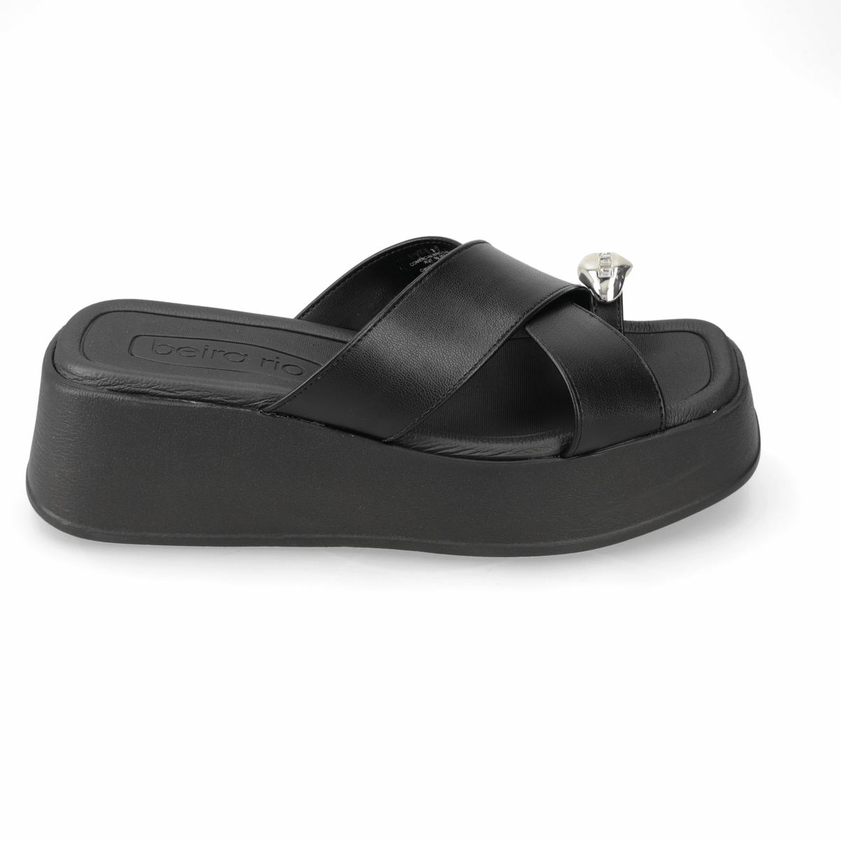 Sandalia Plataforma Negro Beira Rio Ecocuero 35 / Negro