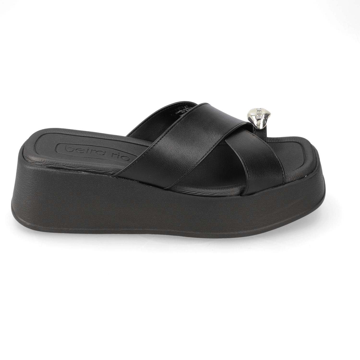 Sandalia Plataforma Negro Beira Rio Ecocuero 35 / Negro