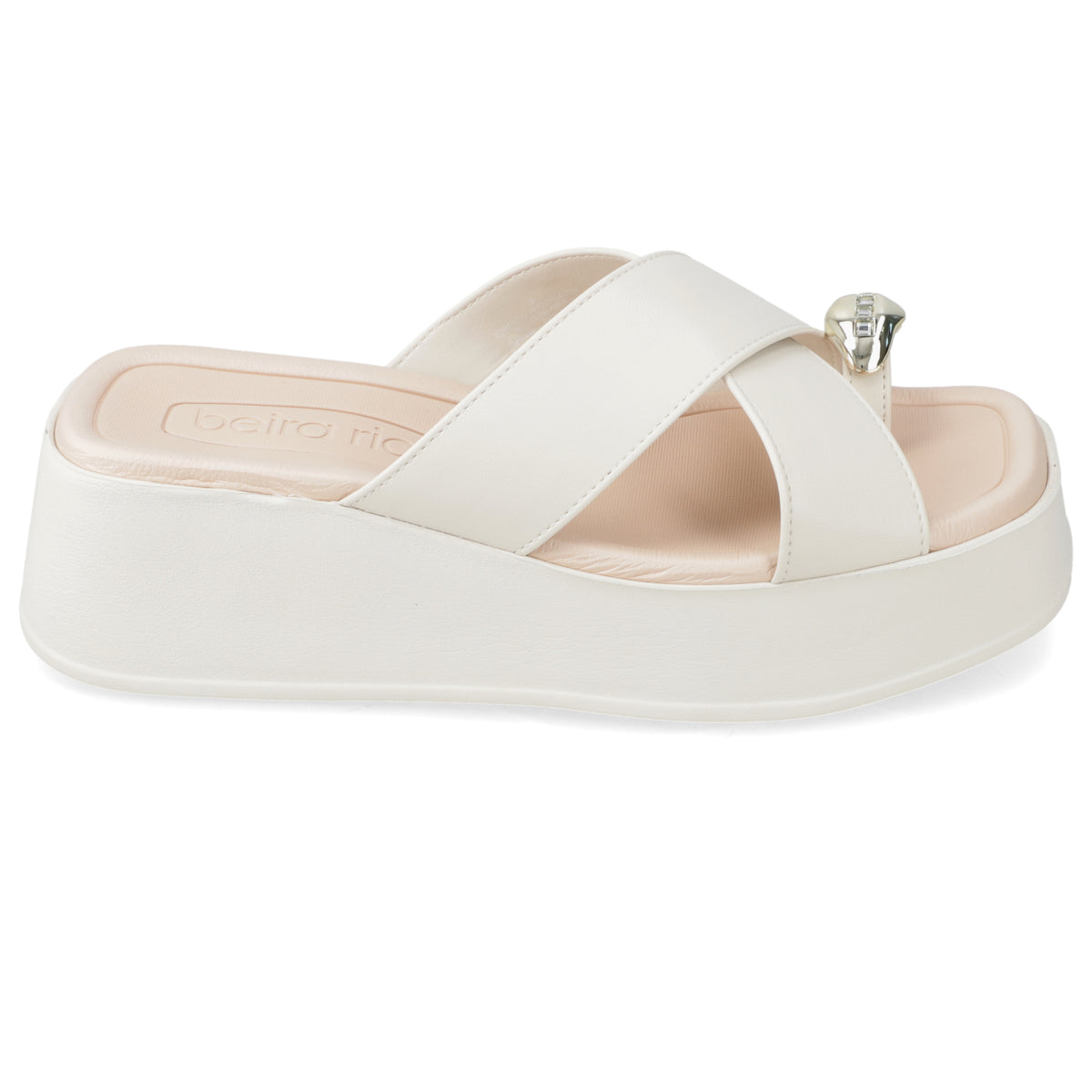 Sandalia Plataforma Blanco OFF Beira Rio Ecocuero 35 / Blanco OFF