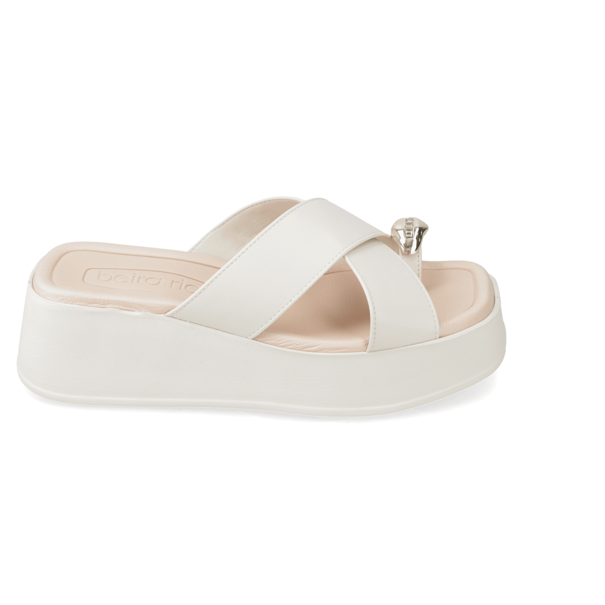 Sandalia Plataforma Blanco OFF Beira Rio Ecocuero 35 / Blanco OFF