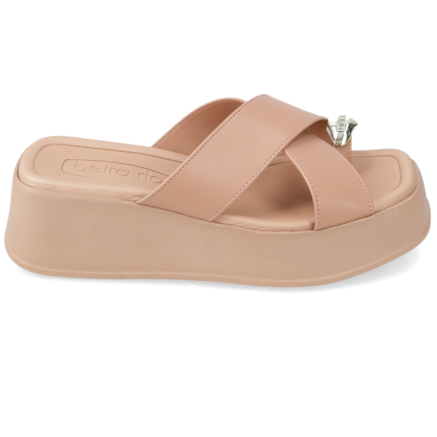 Sandalia Plataforma Nude Beira Rio Ecocuero 35 / Nude