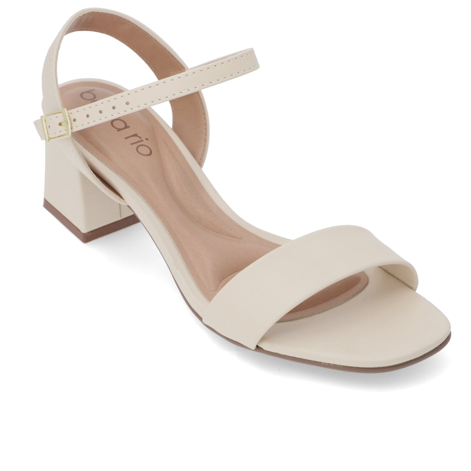 Sandalia Taco Cuadrado Eco Cuero Crema 8536-100-9569-83517