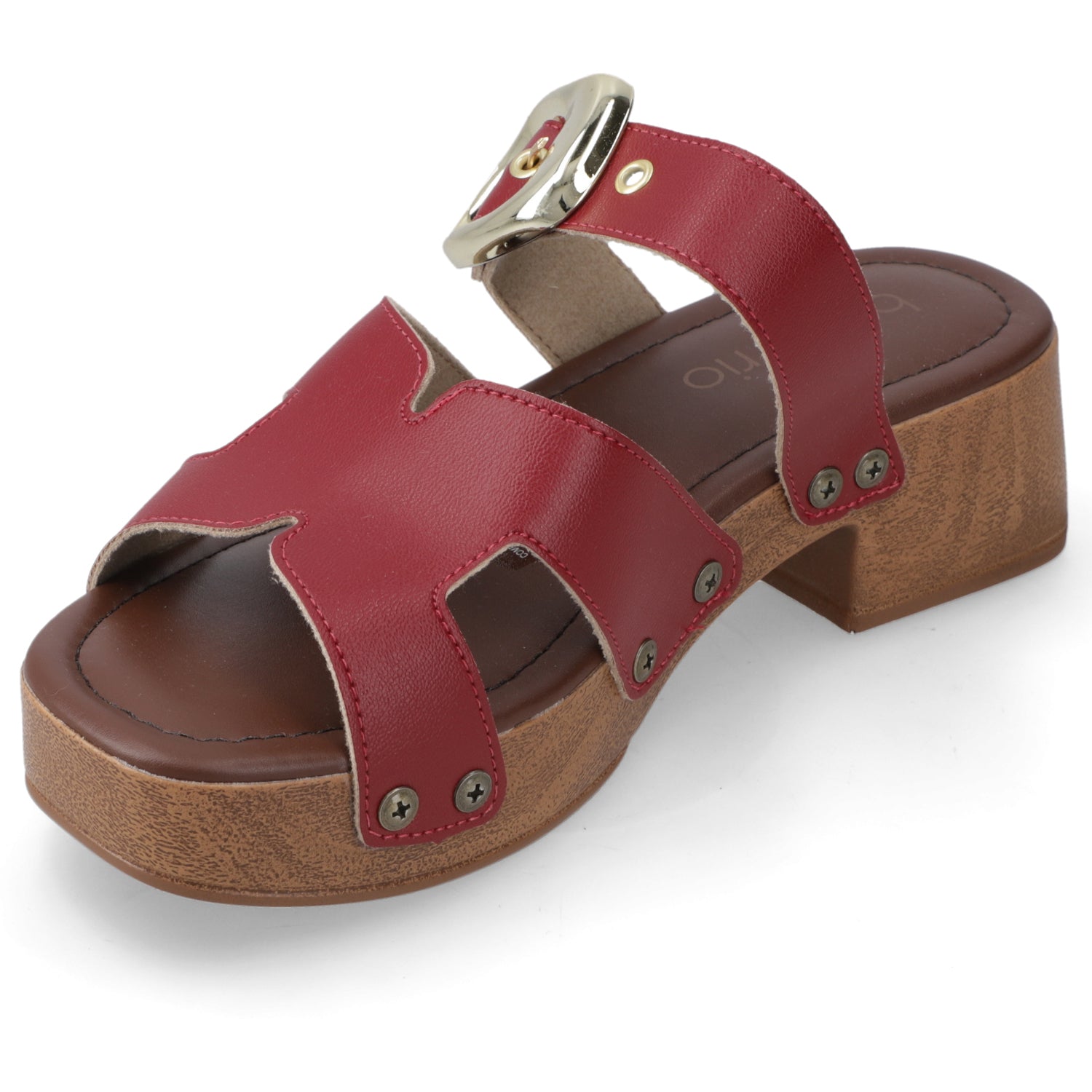 Sandalia Taco Ancho Bajo Cereza Beira Rio