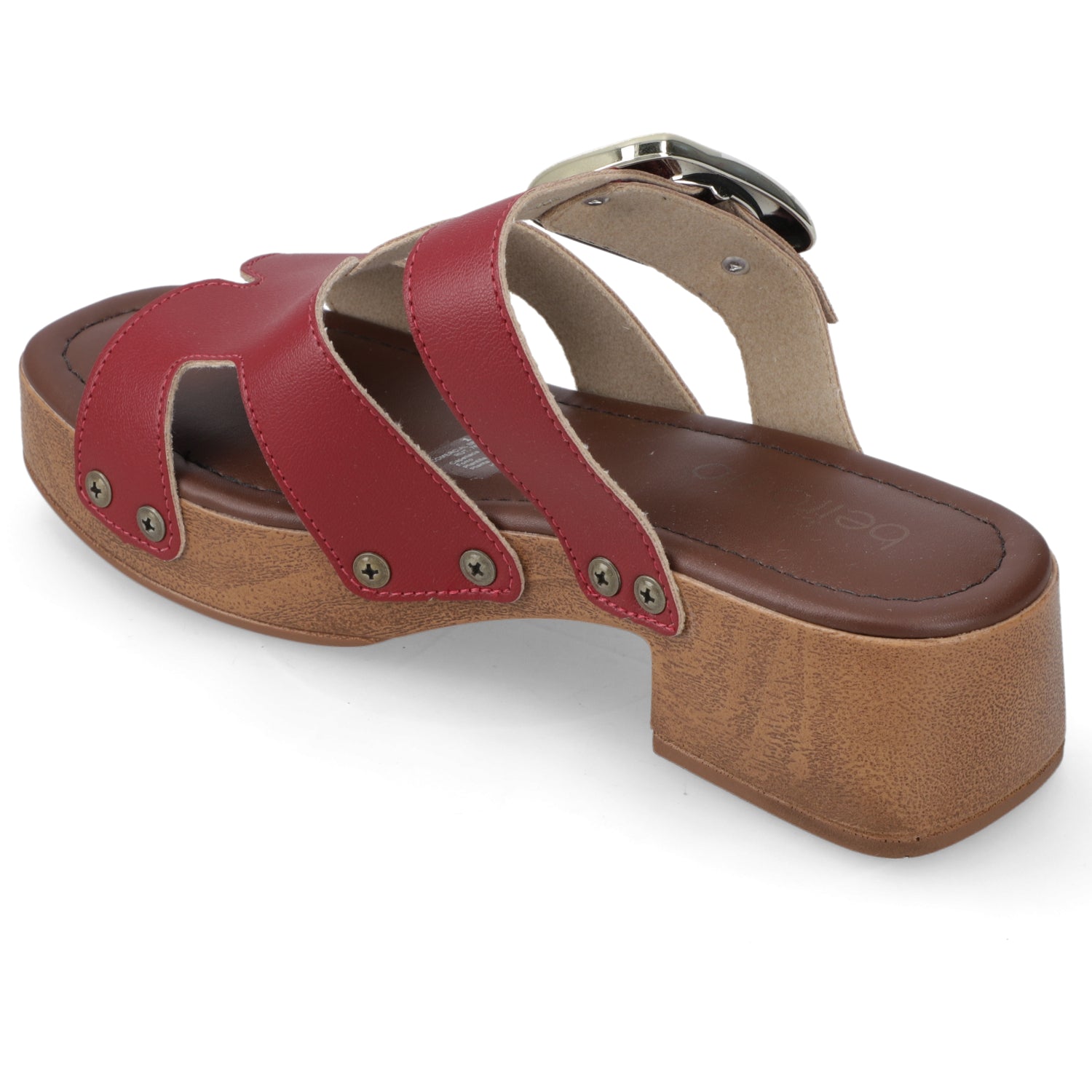 Sandalia Taco Ancho Bajo Cereza Beira Rio