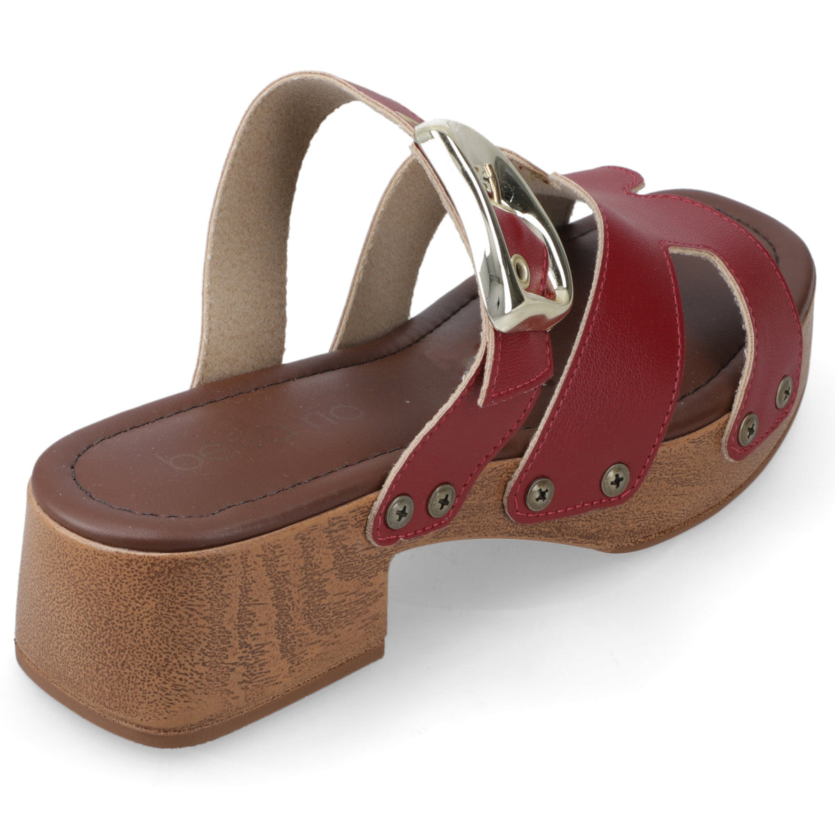 Sandalia Taco Ancho Bajo Cereza Beira Rio