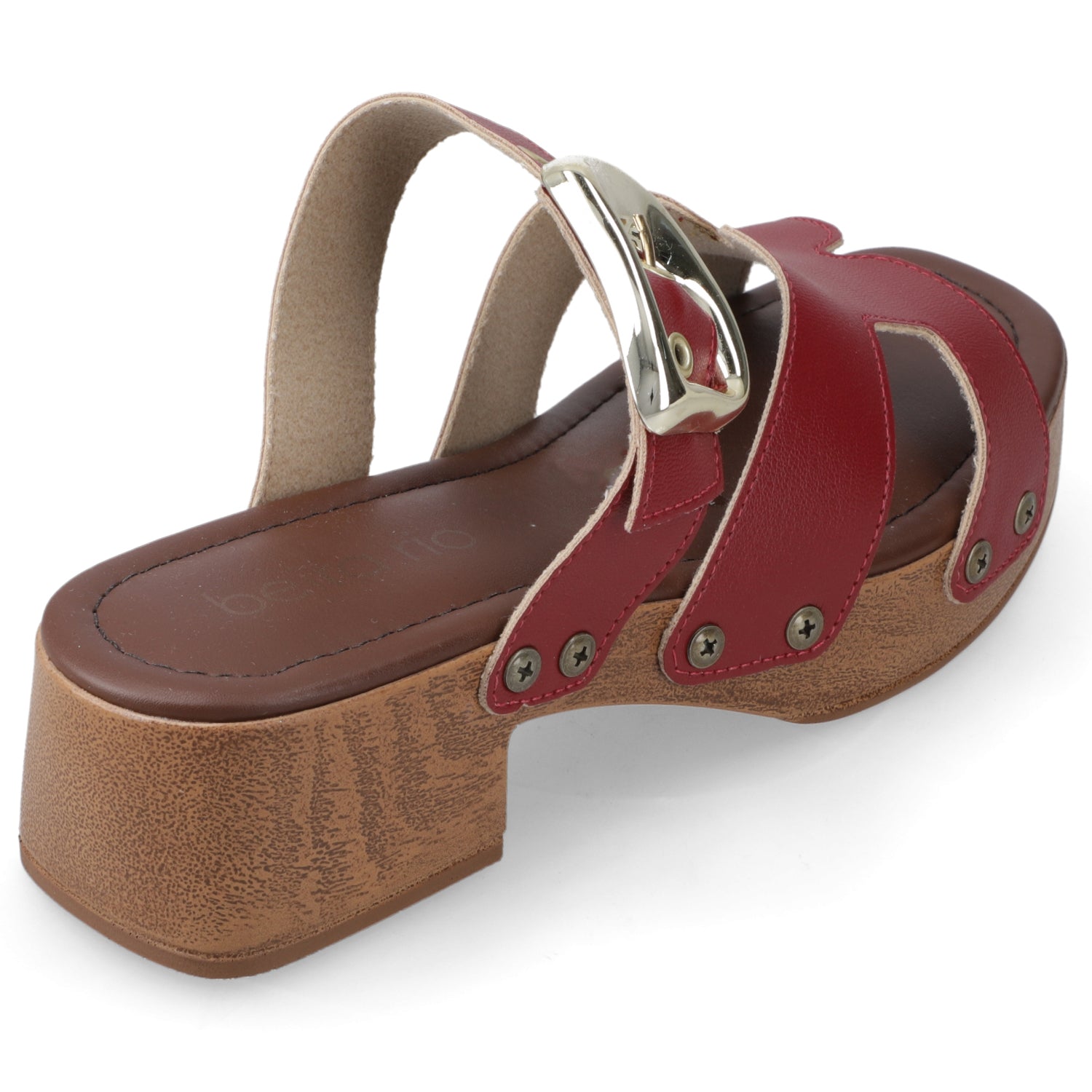 Sandalia Taco Ancho Bajo Cereza Beira Rio