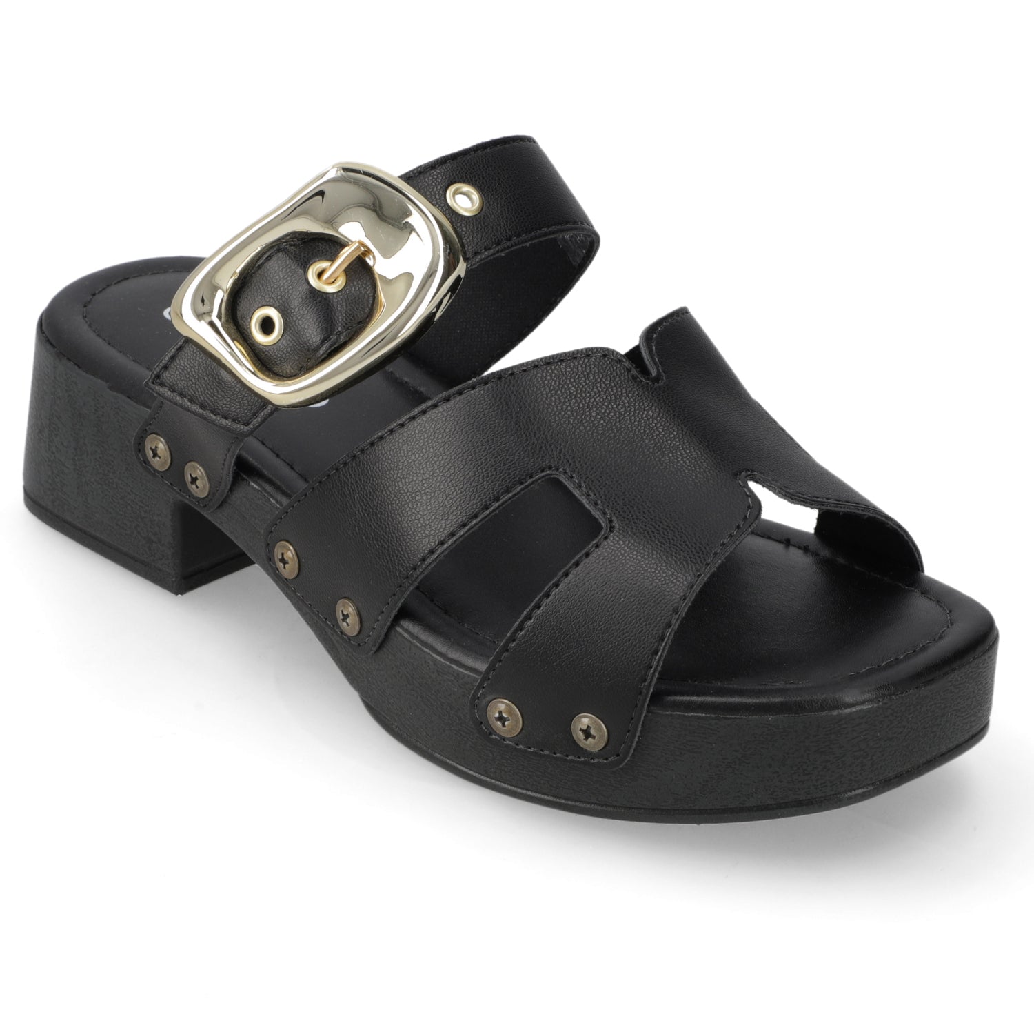 Sandalia Taco Ancho Bajo Negro Beira Rio