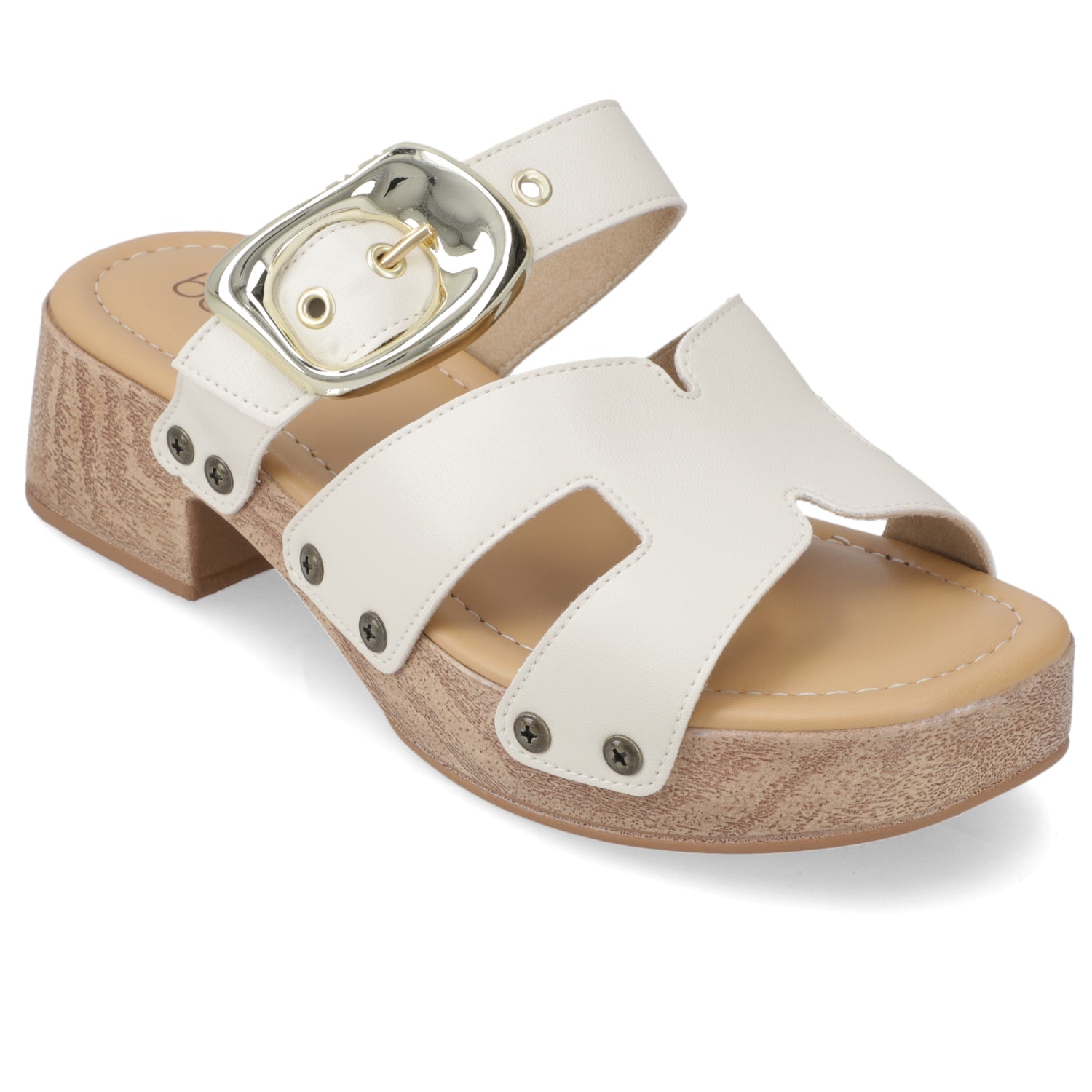 Sandalia Taco Ancho Bajo Blanco OFF Beira Rio