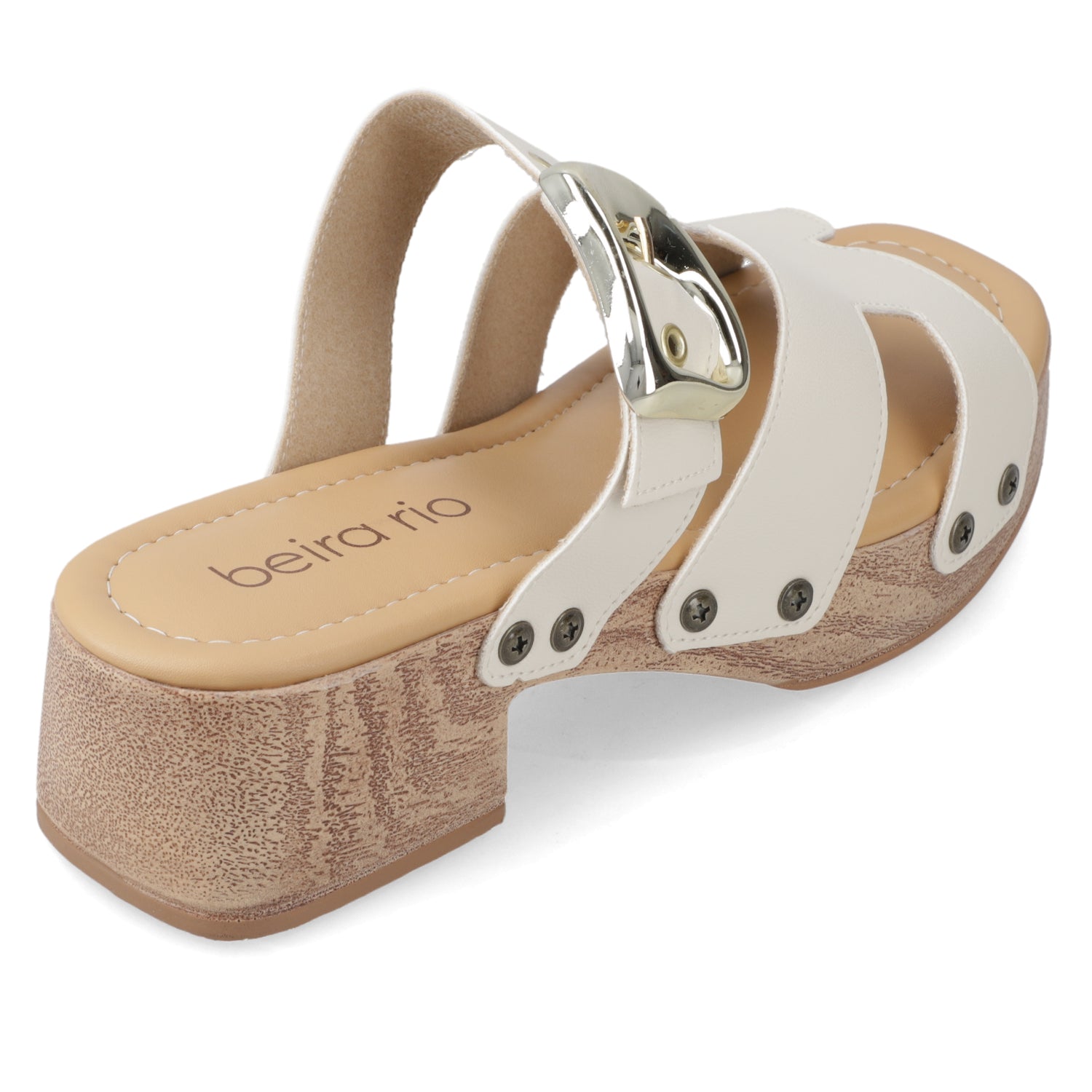 Sandalia Taco Ancho Bajo Blanco OFF Beira Rio