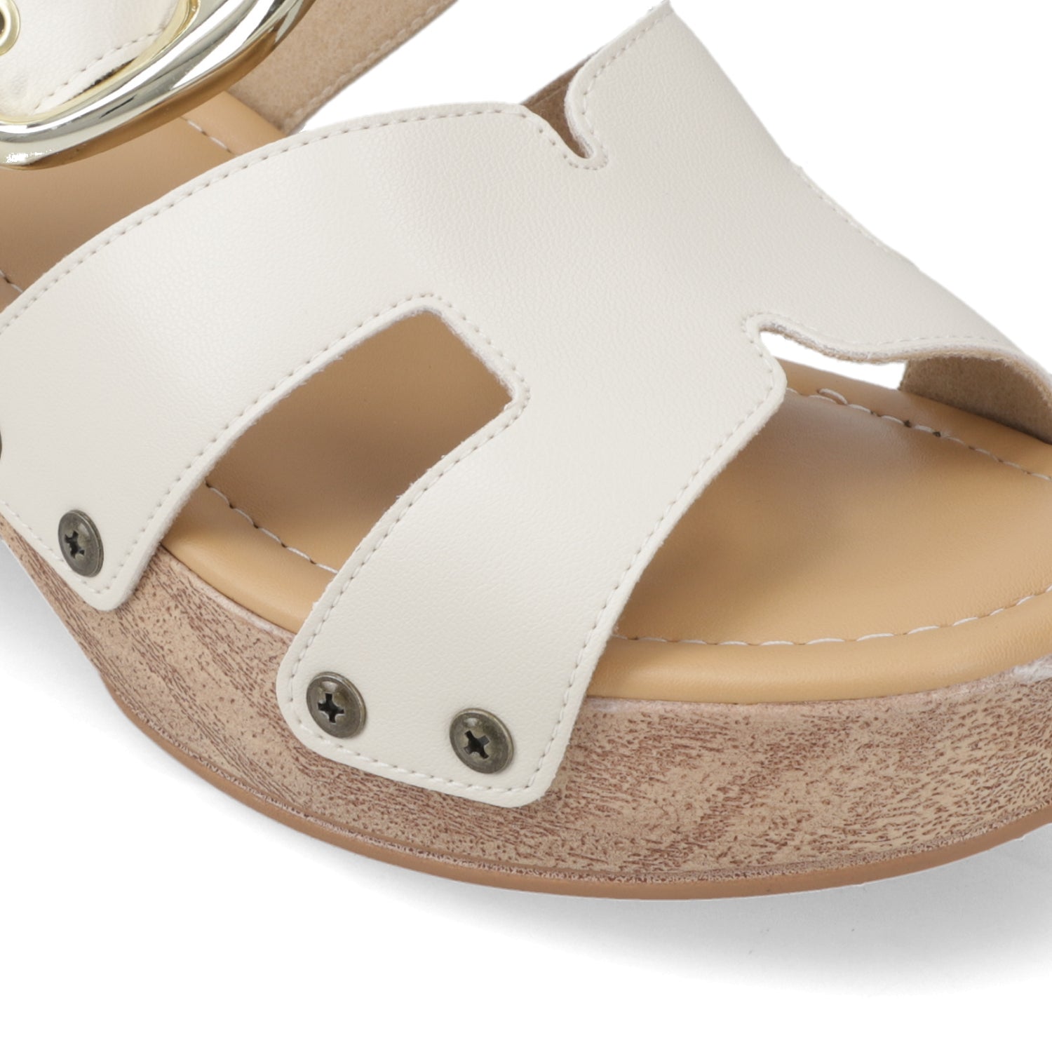 Sandalia Taco Ancho Bajo Blanco OFF Beira Rio