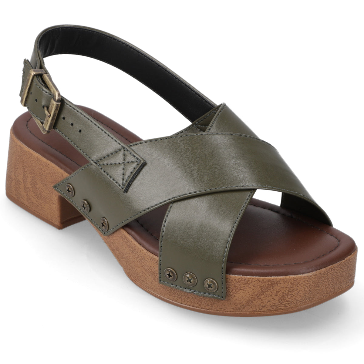 Sandalia Taco Ancho Bajo Verde Beira Rio