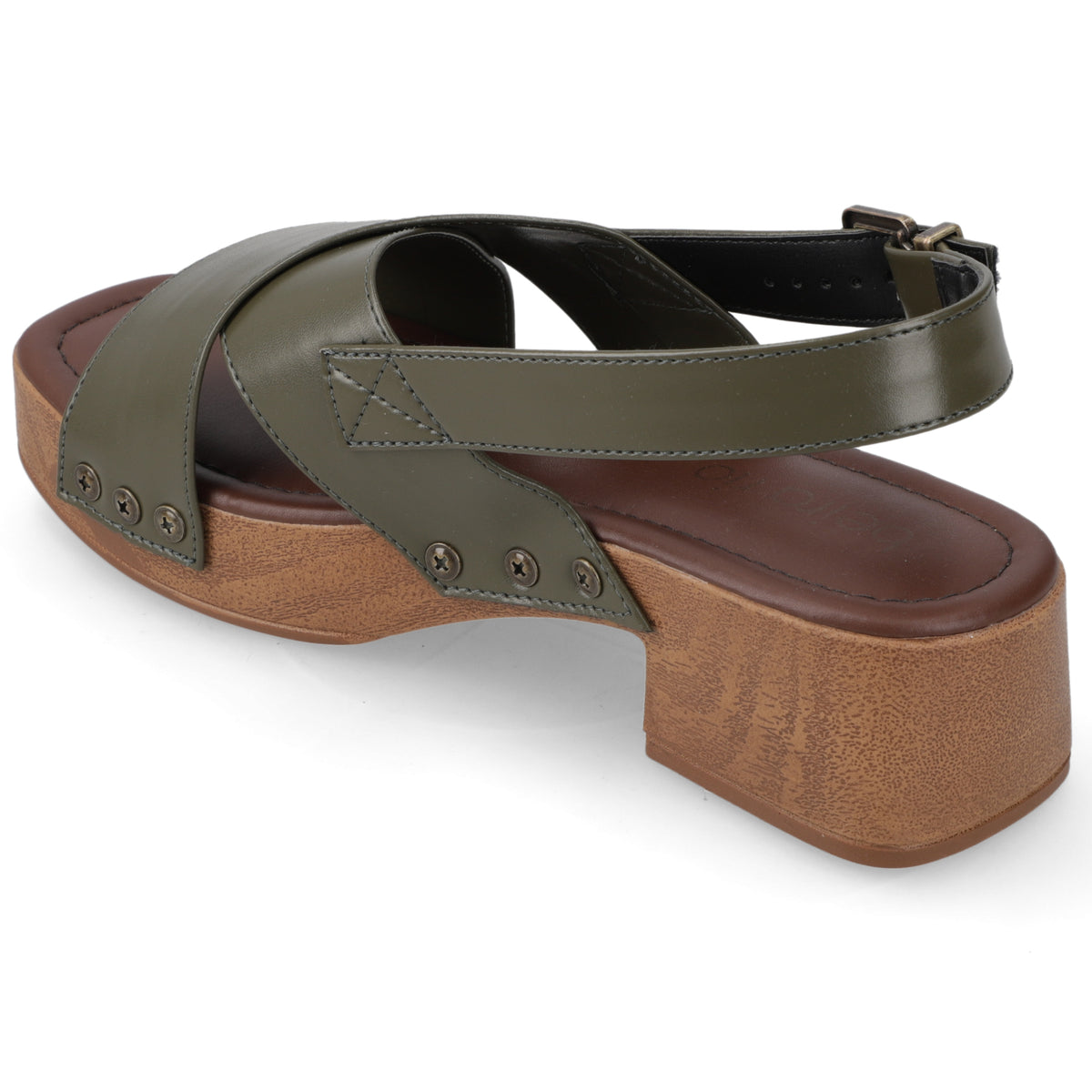 Sandalia Taco Ancho Bajo Verde Beira Rio
