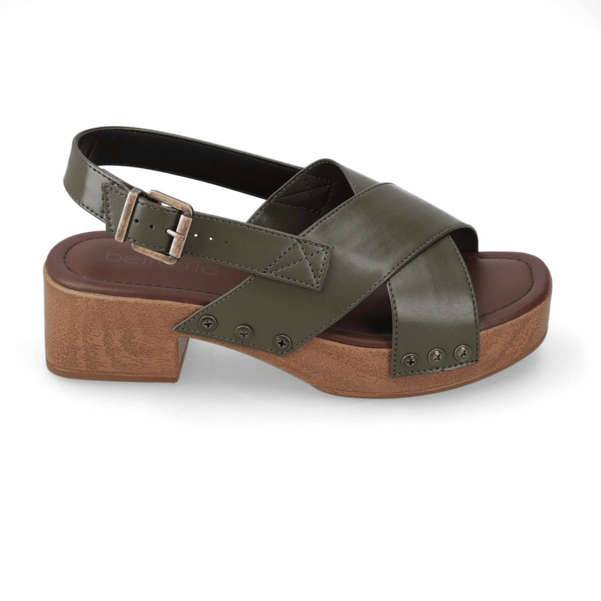 Sandalia Taco Ancho Bajo Verde Beira Rio