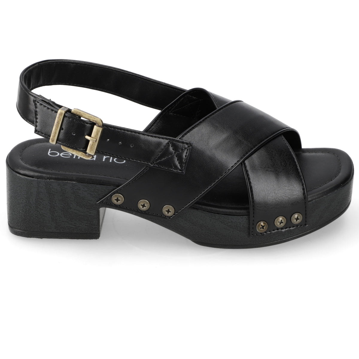 Sandalia Taco Ancho Bajo Negro Beira Rio