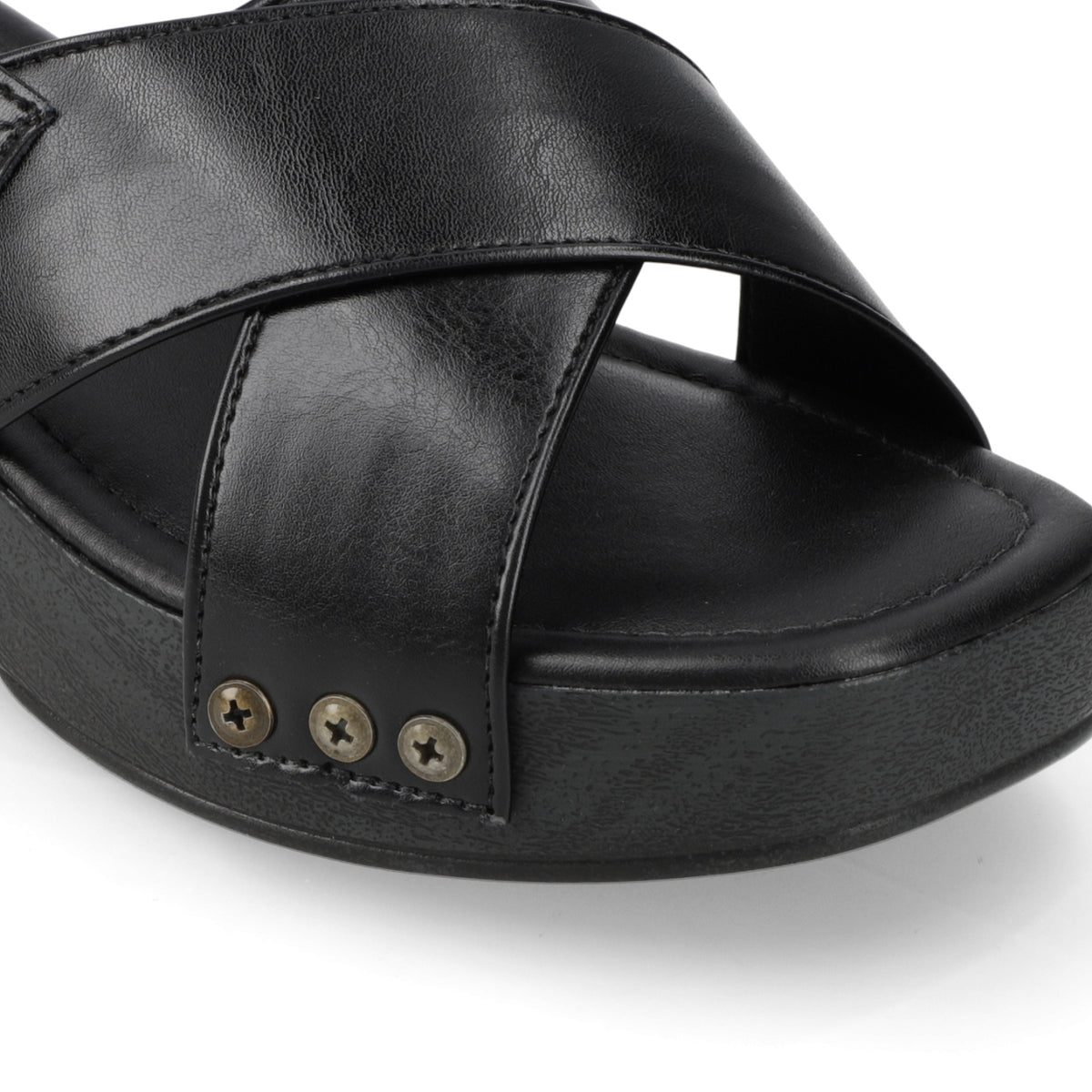 Sandalia Taco Ancho Bajo Negro Beira Rio