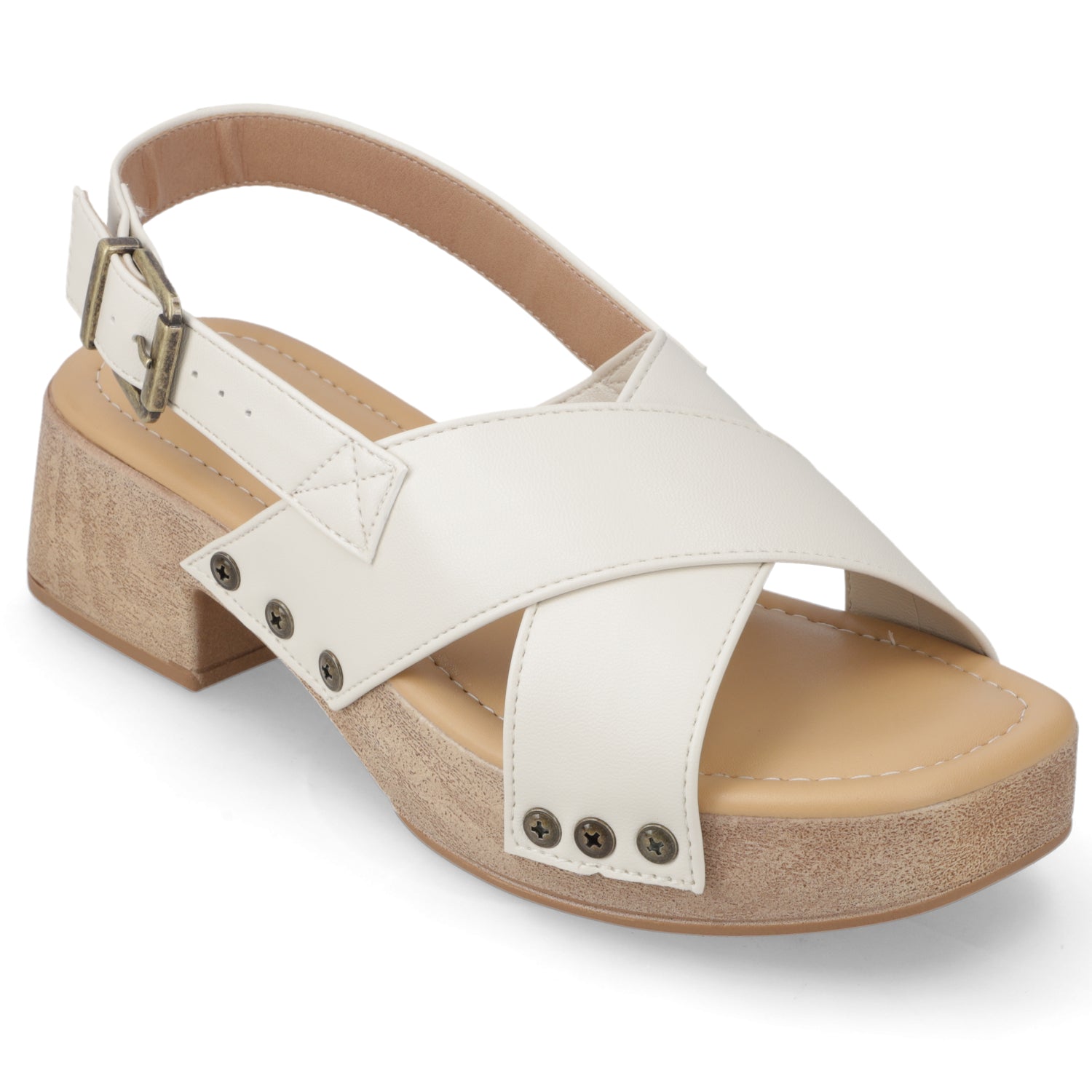 Sandalia Taco Ancho Bajo Blanco OFF Beira Rio