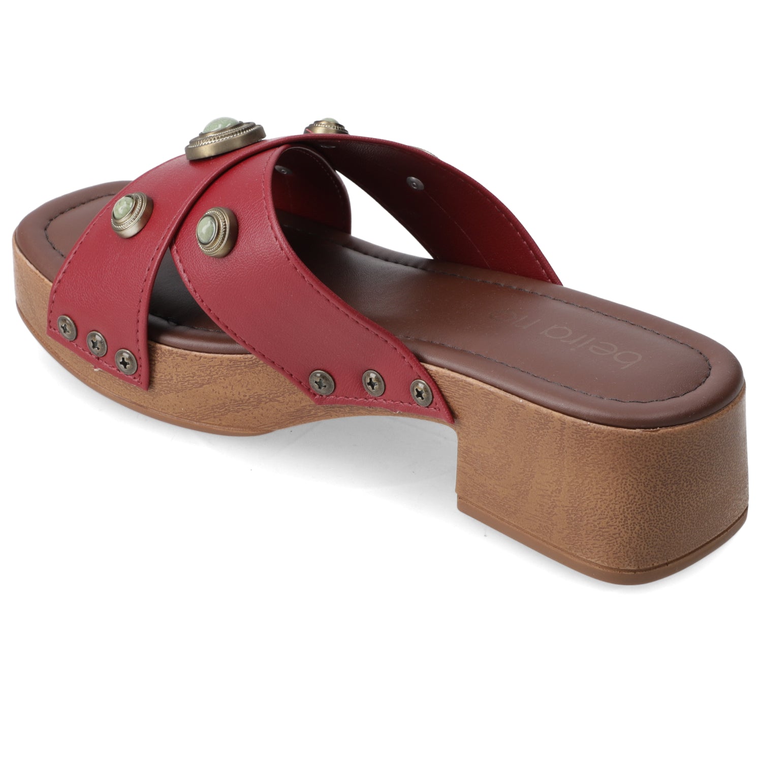 Sandalia Taco Ancho Bajo Cereza Beira Rio