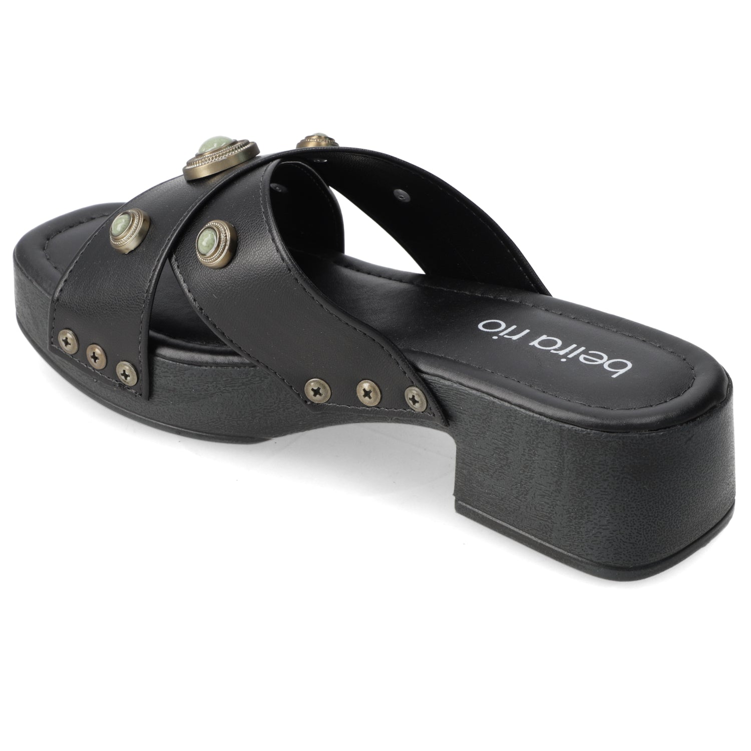 Sandalia Taco Ancho Bajo Negro Beira Rio