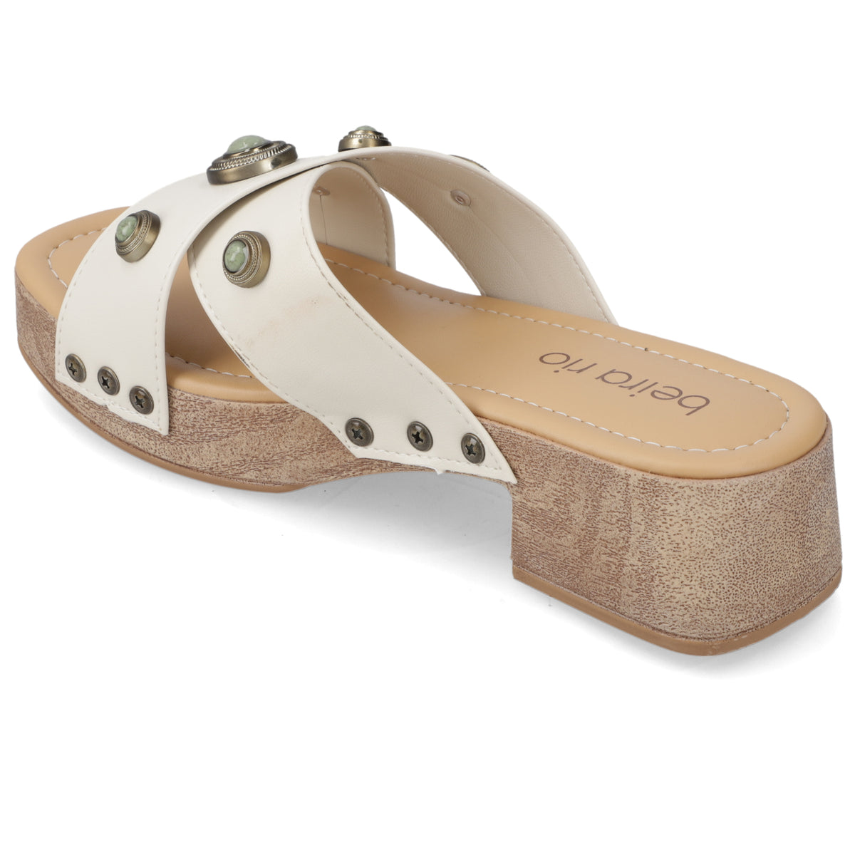 Sandalia Taco Ancho Bajo Blanco OFF Beira Rio