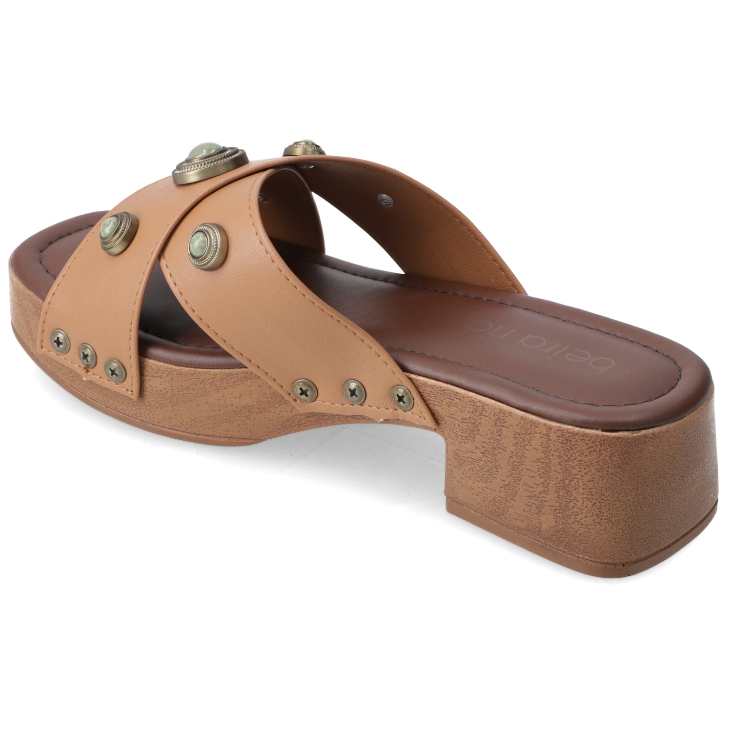 Sandalia Taco Ancho Bajo Camel Beira Rio