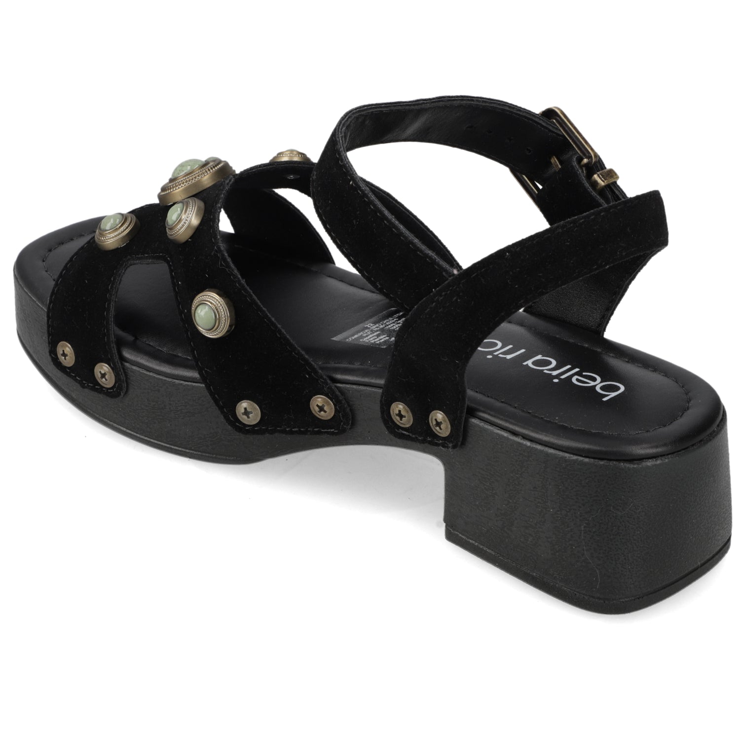 Sandalia Taco Ancho Bajo Negro Beira Rio