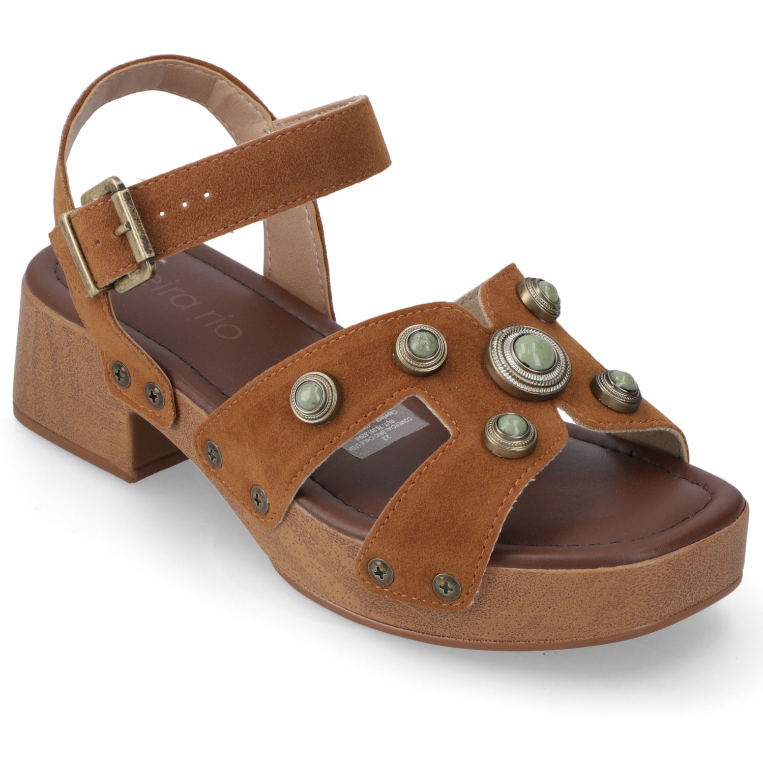 Sandalia Taco Ancho Bajo Caramelo Beira Rio