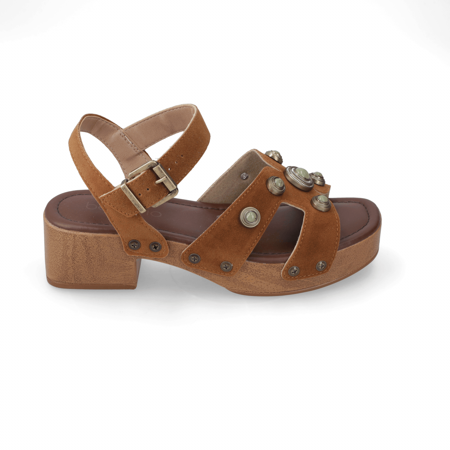 Sandalia Taco Ancho Bajo Caramelo Beira Rio