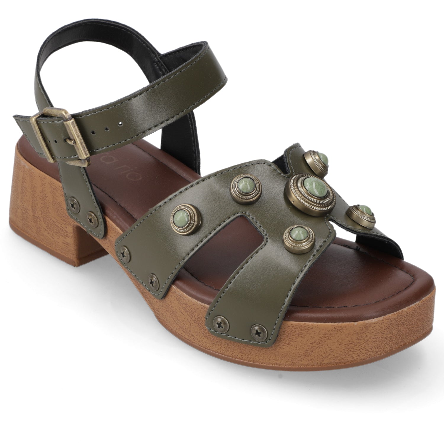 Sandalia Taco Ancho Bajo Verde Beira Rio