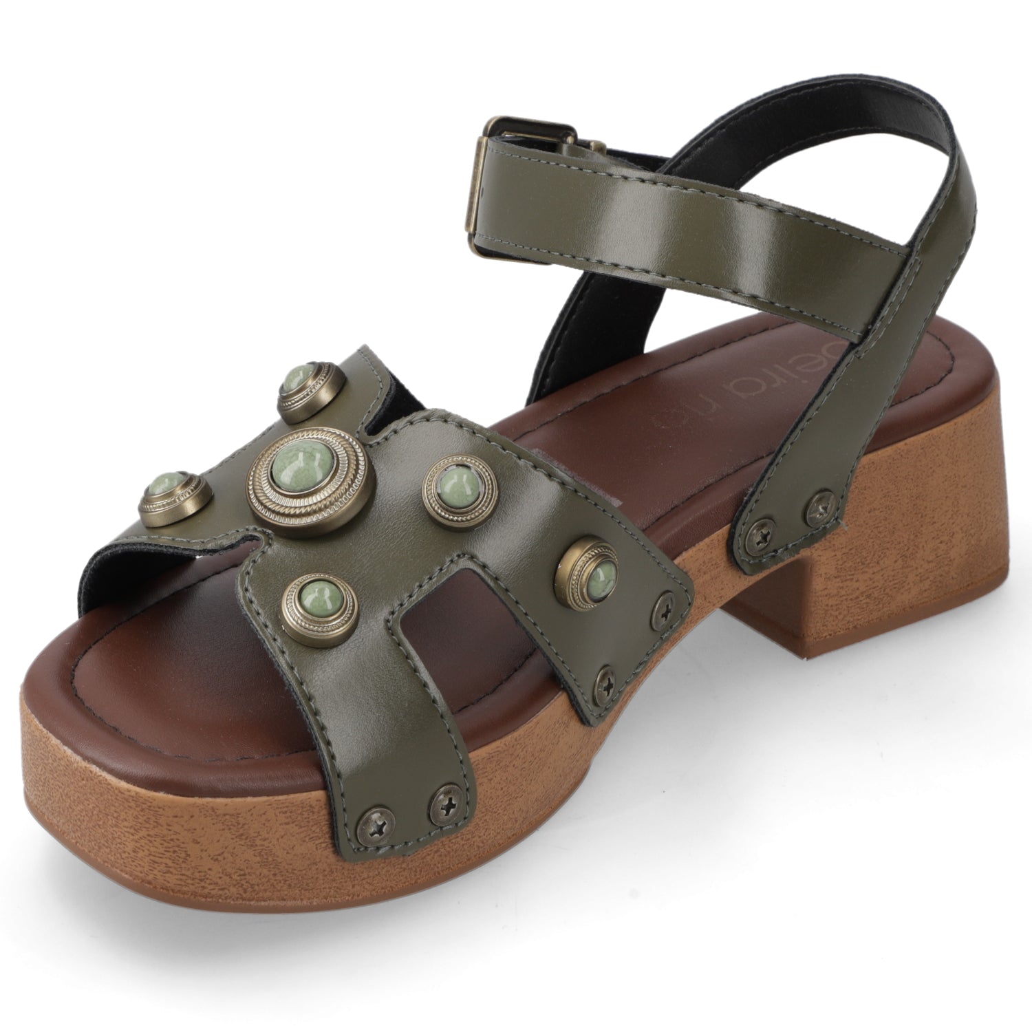 Sandalia Taco Ancho Bajo Verde Beira Rio