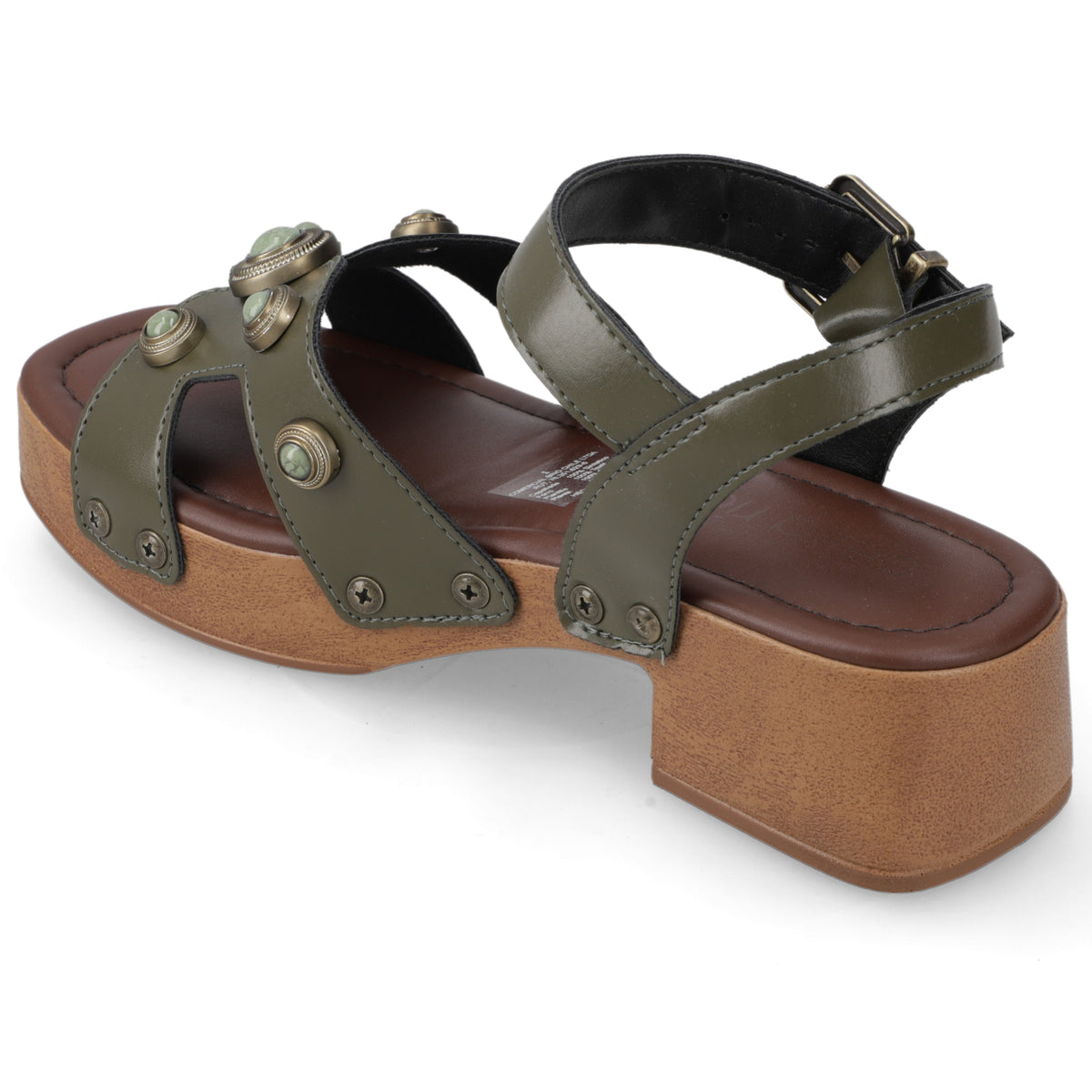 Sandalia Taco Ancho Bajo Verde Beira Rio