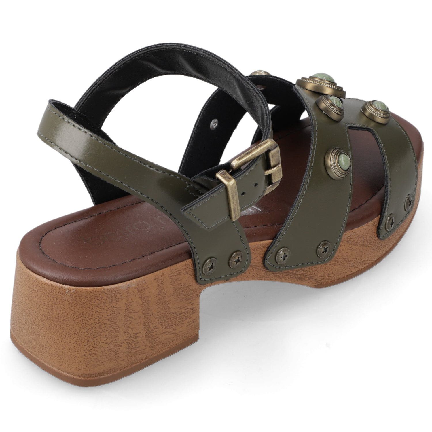 Sandalia Taco Ancho Bajo Verde Beira Rio