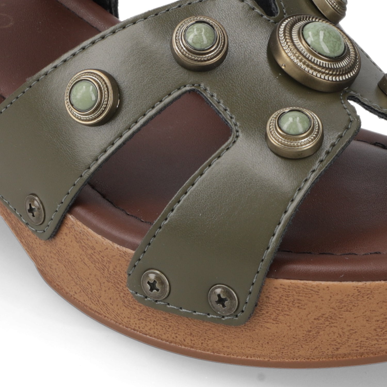 Sandalia Taco Ancho Bajo Verde Beira Rio