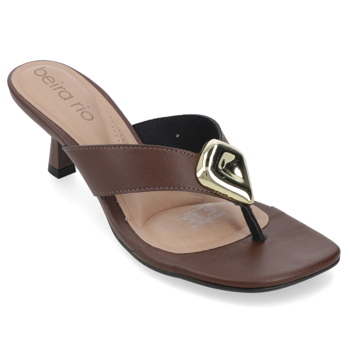 Sandalia Taco Aguja Bajo Café Beira Rio Ecocuero 35 / Café