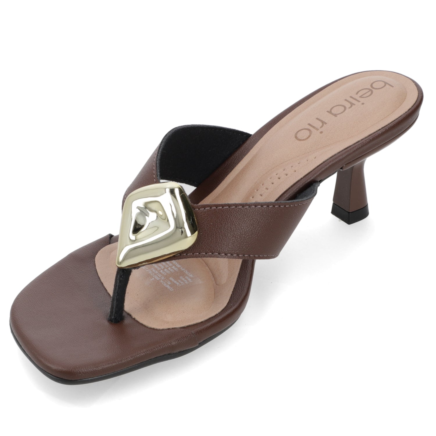 Sandalia Taco Aguja Bajo Café Beira Rio Ecocuero 35 / Café