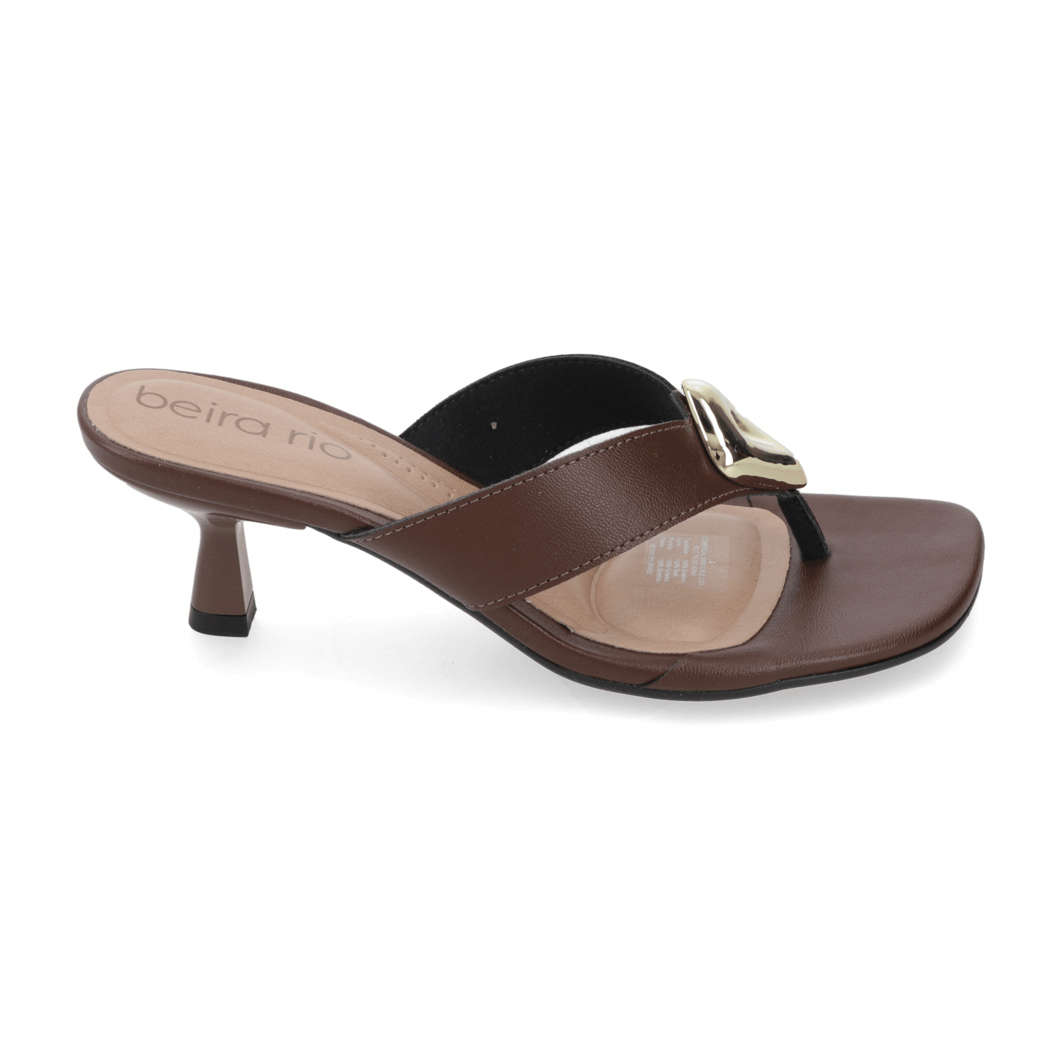 Sandalia Taco Aguja Bajo Café Beira Rio Ecocuero 35 / Café