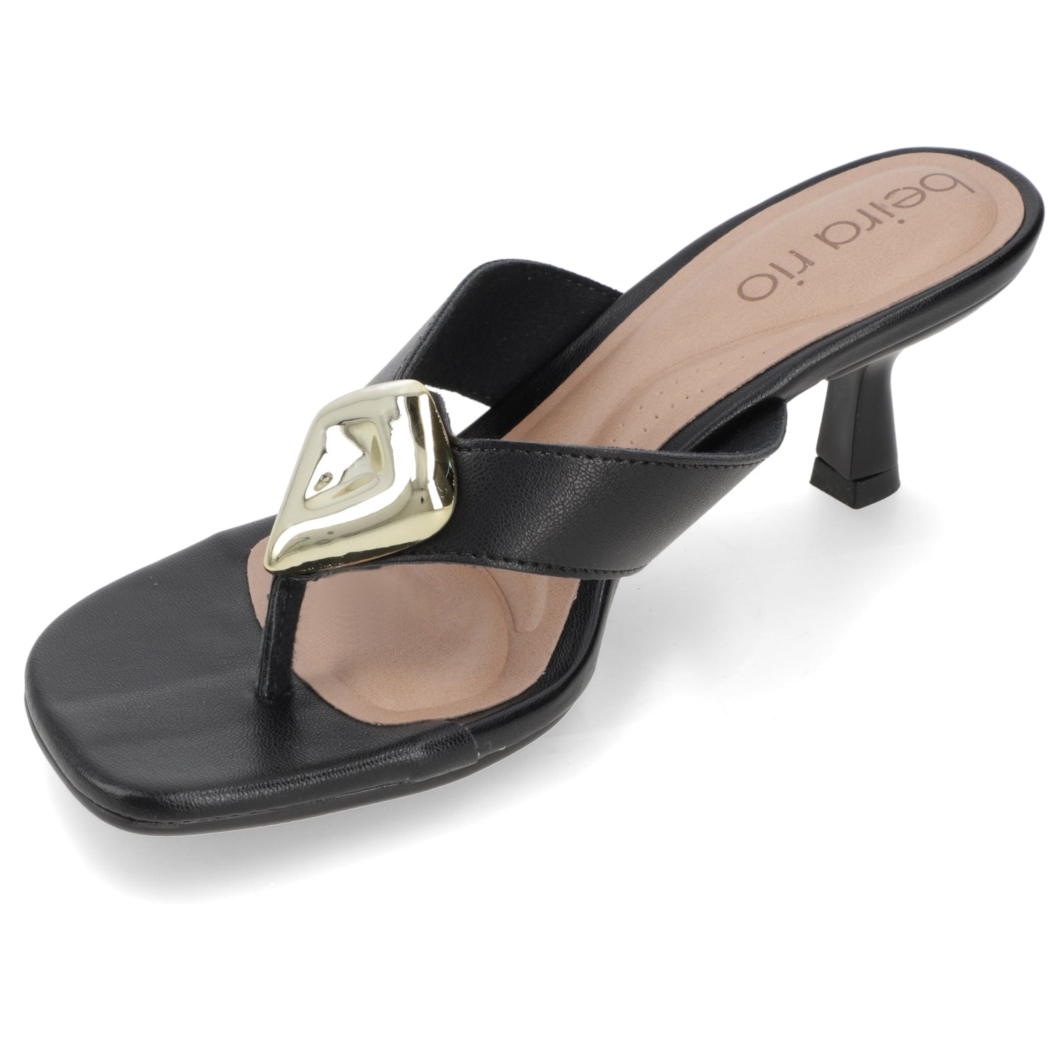 Sandalia Taco Aguja Bajo Negro Beira Rio 35 / Negro