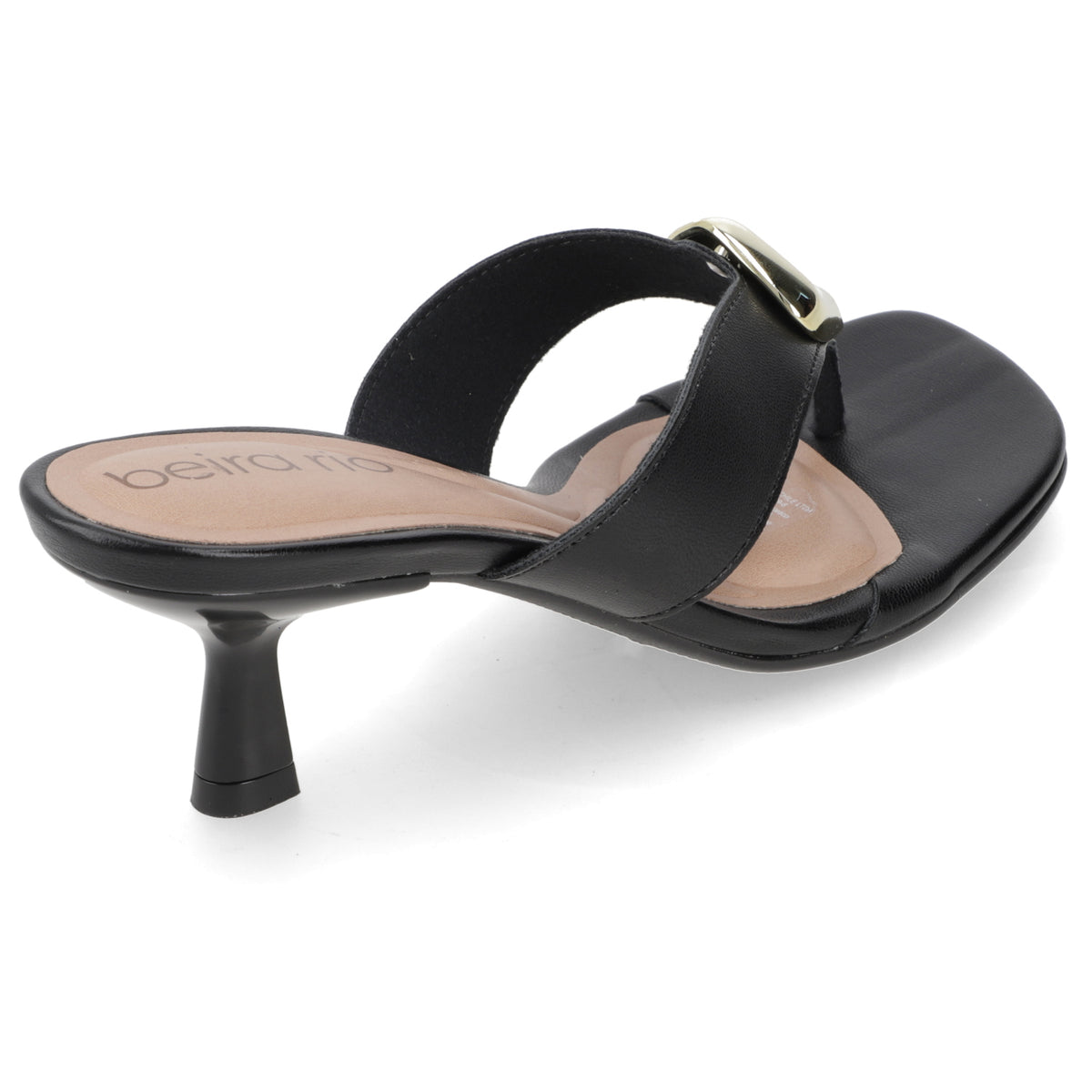 Sandalia Taco Aguja Bajo Negro Beira Rio 35 / Negro