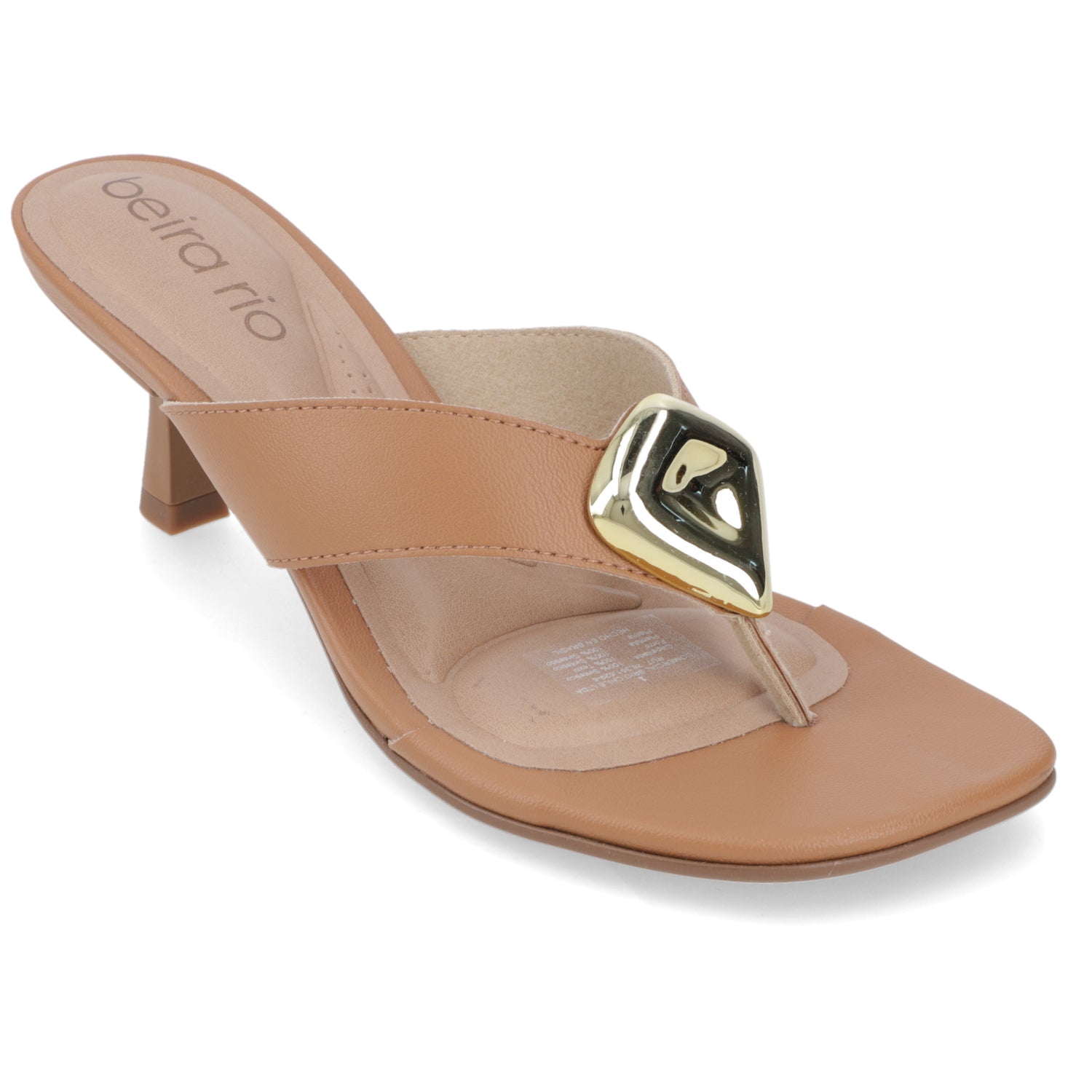 Sandalia Taco Aguja Bajo Camel Beira Rio 35 / Camel