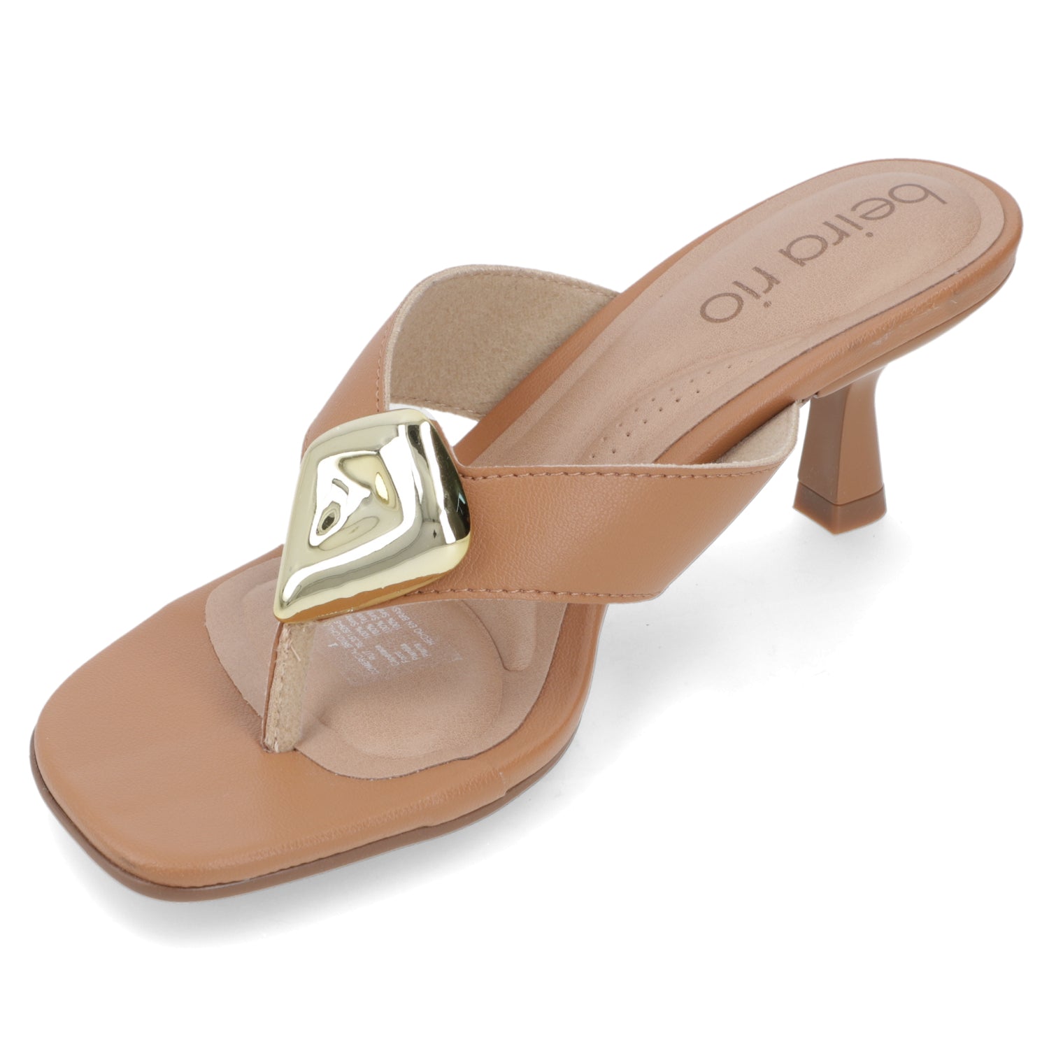 Sandalia Taco Aguja Bajo Camel Beira Rio 35 / Camel