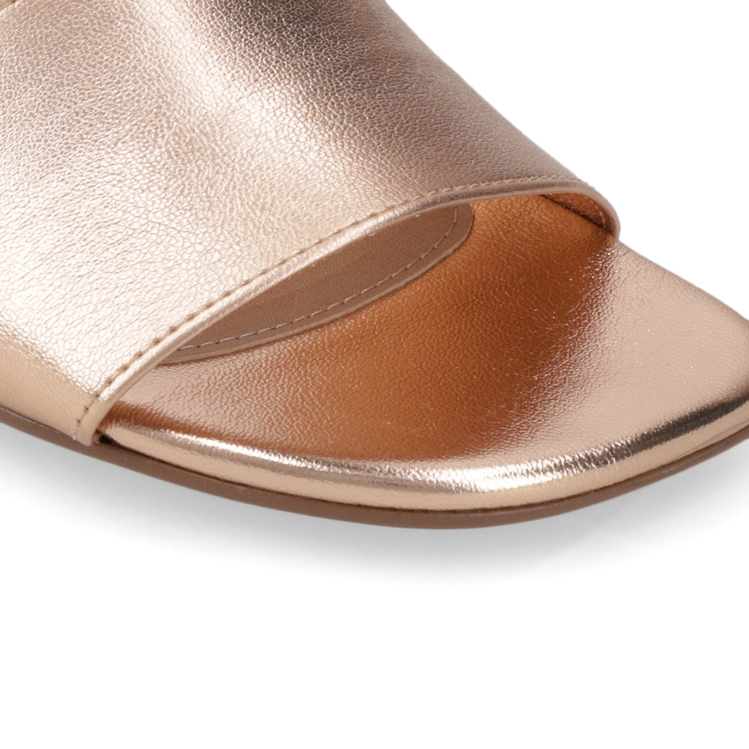 Sandalia Taco Aguja Bajo Rose Gold Beira Rio 35 / Rose Gold