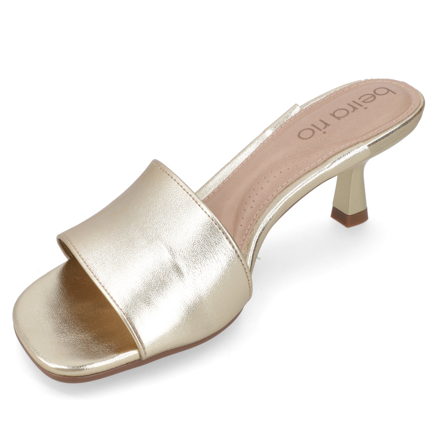 Sandalia Taco Aguja Bajo Dorado Beira Rio 35 / Dorado