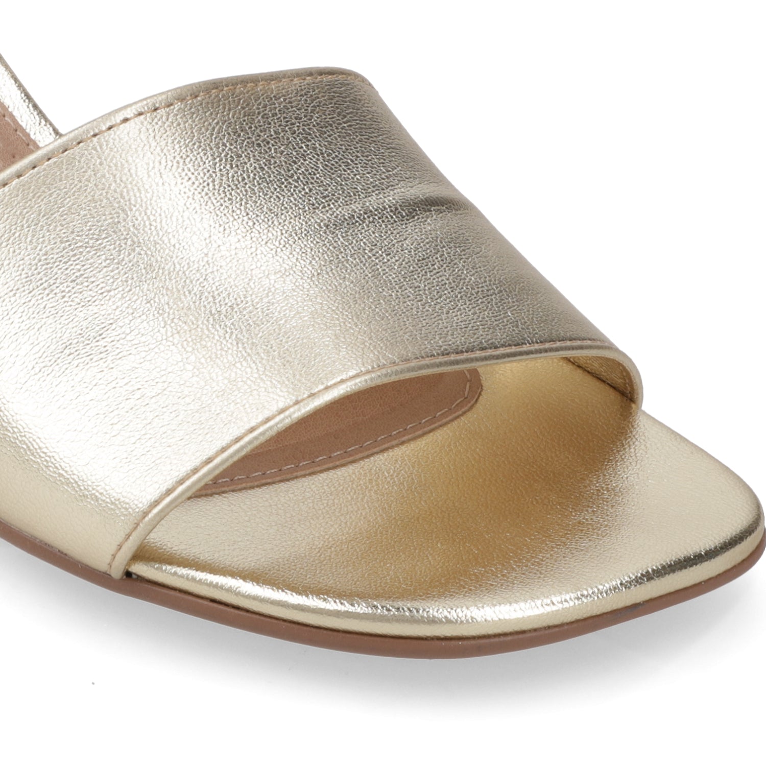 Sandalia Taco Aguja Bajo Dorado Beira Rio 35 / Dorado