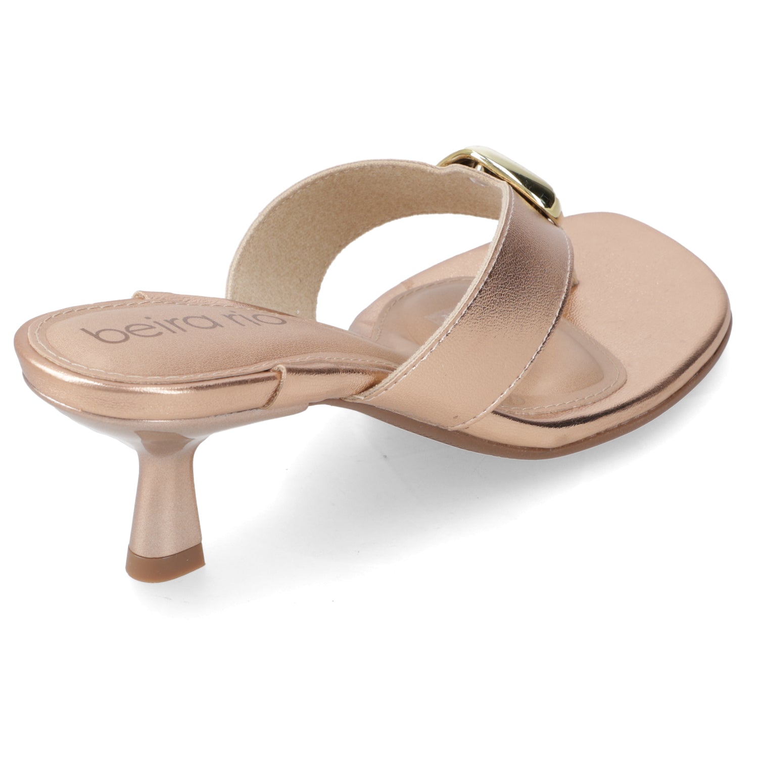 Sandalia Taco Aguja Bajo Rose Gold Beira Rio 35 / Rose Gold