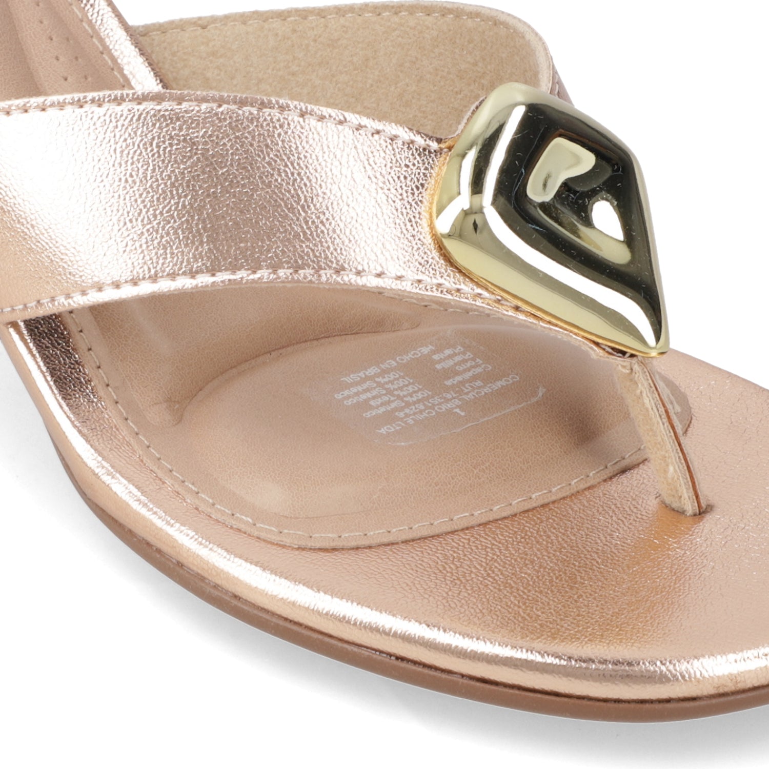 Sandalia Taco Aguja Bajo Rose Gold Beira Rio 35 / Rose Gold